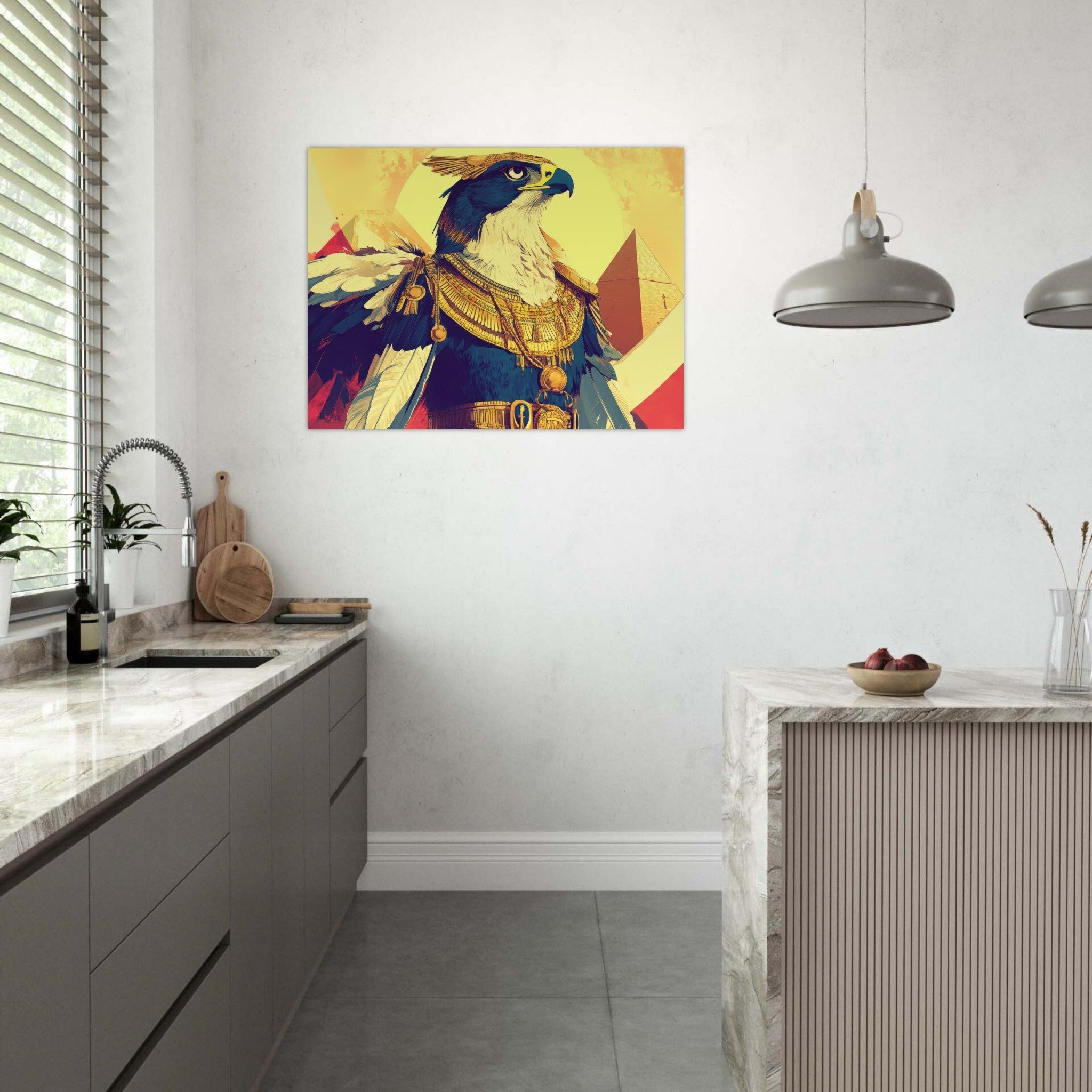Fine Art Poster Landscape - Ancient Egyptian Falcon God Horus A majestic far 5 - Shop Ai Art WebShop - Digital Art online Store