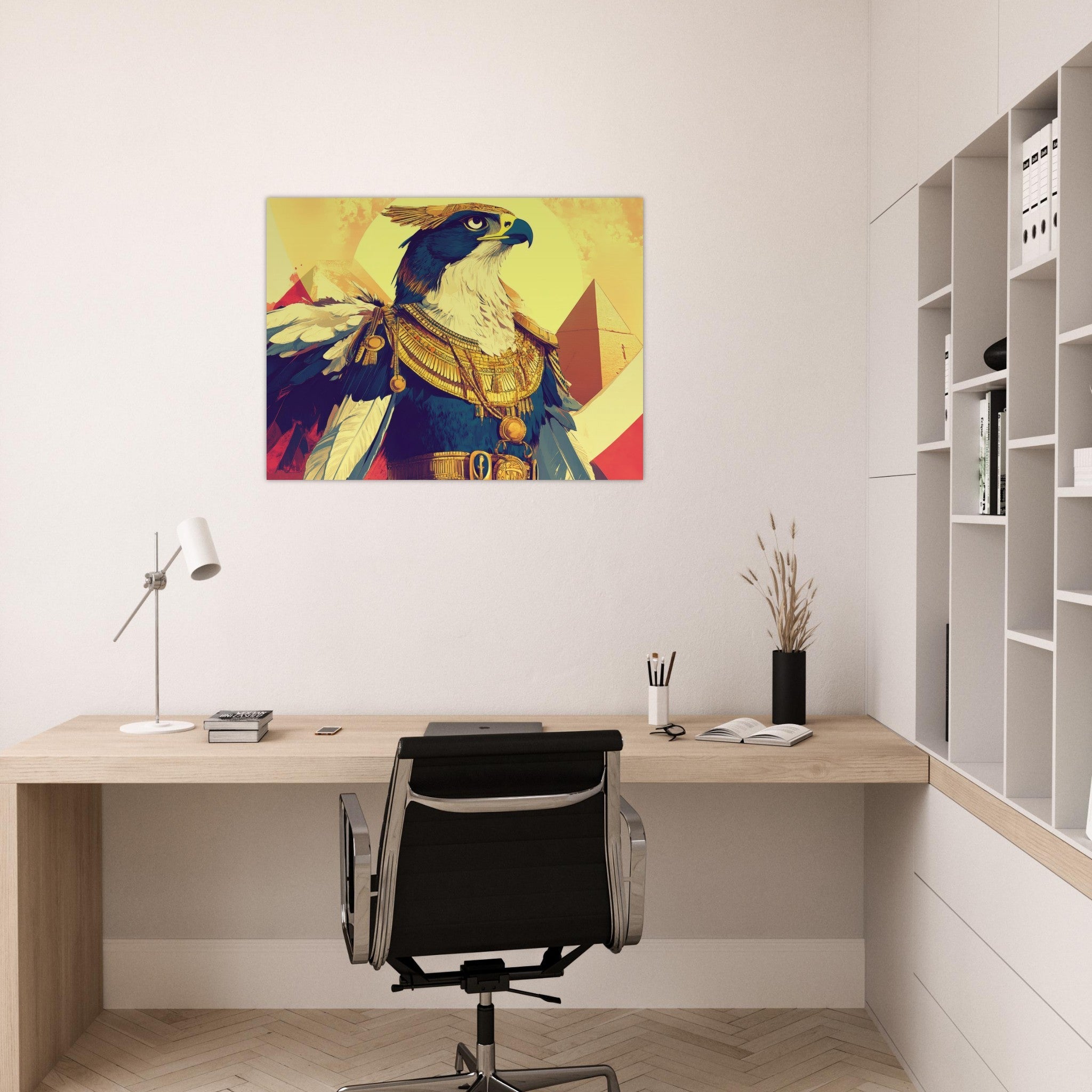 Fine Art Poster Landscape - Ancient Egyptian Falcon God Horus A majestic far 5 - Shop Ai Art WebShop - Digital Art online Store