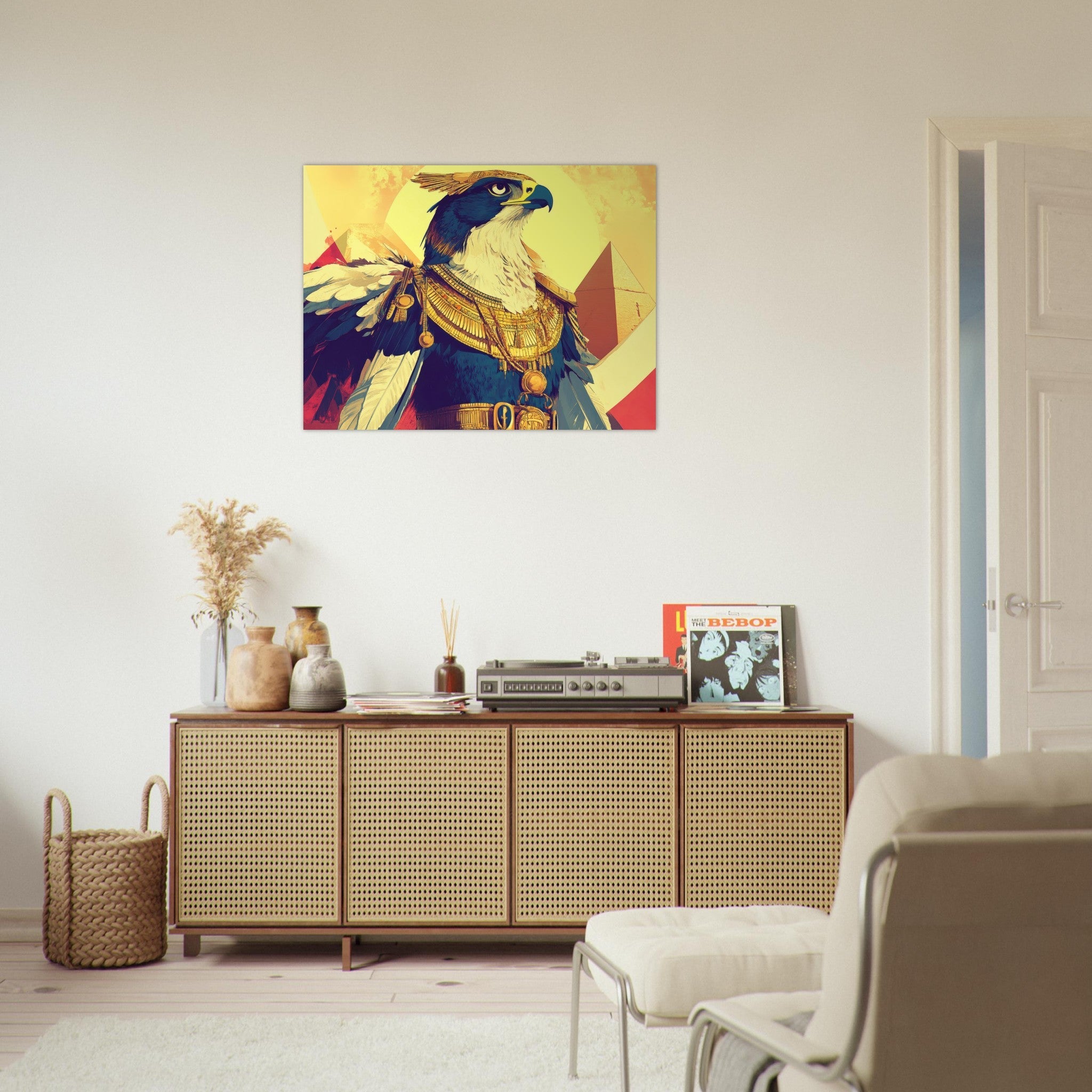 Fine Art Poster Landscape - Ancient Egyptian Falcon God Horus A majestic far 5 - Shop Ai Art WebShop - Digital Art online Store