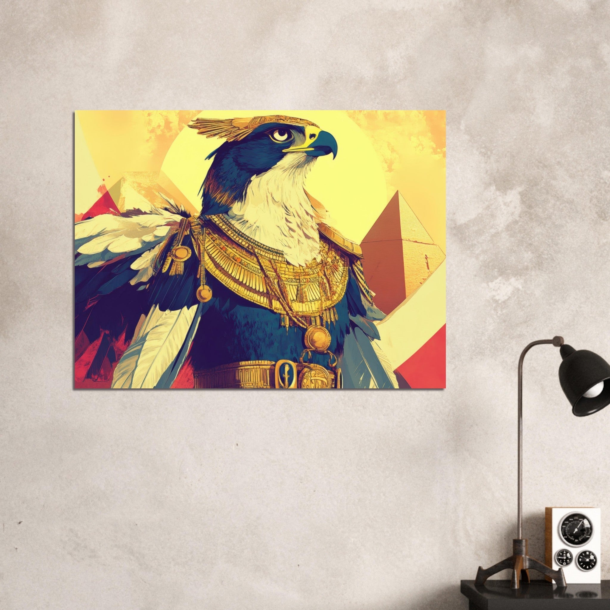 Fine Art Poster Landscape - Ancient Egyptian Falcon God Horus A majestic far 5 - Shop Ai Art WebShop - Digital Art online Store