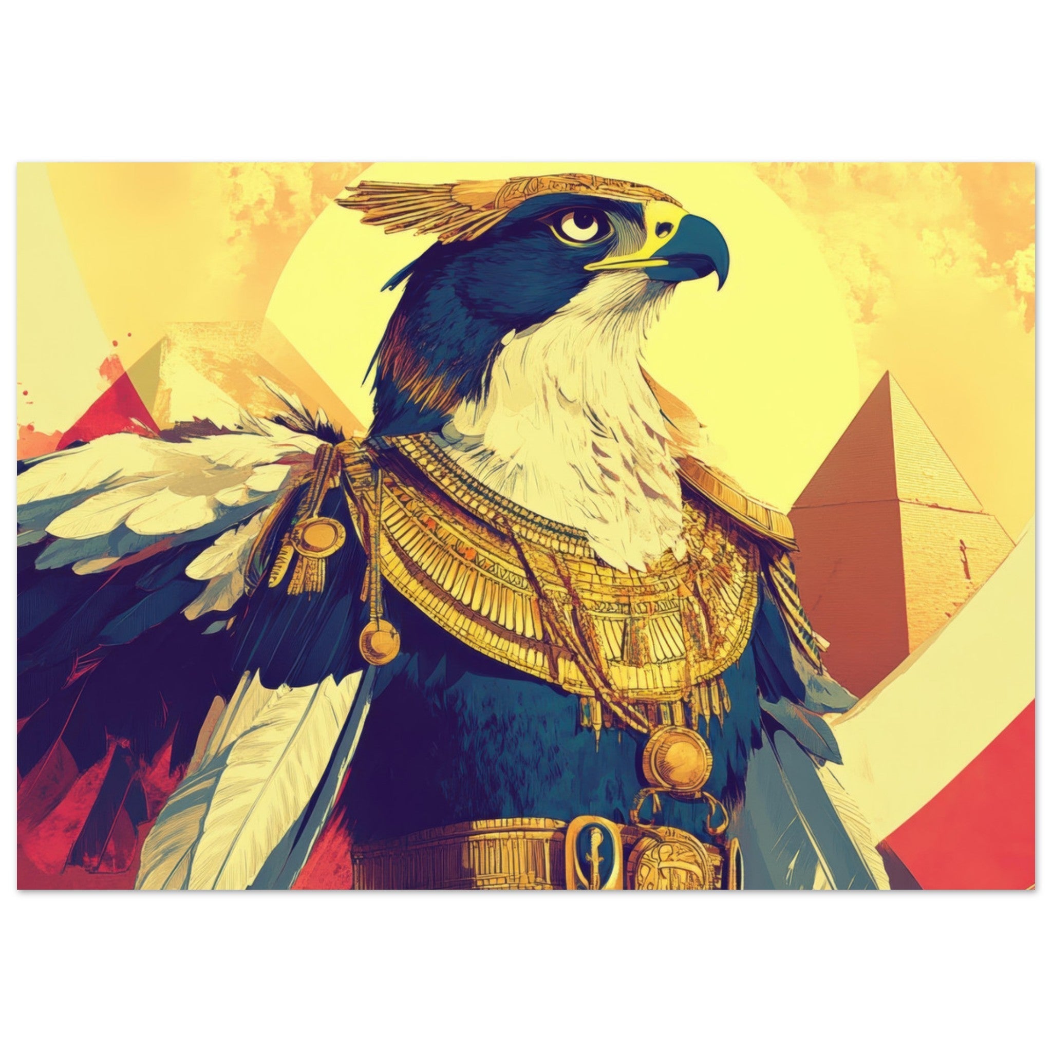Fine Art Poster Landscape - Ancient Egyptian Falcon God Horus A majestic far 5 - Shop Ai Art WebShop - Digital Art online Store