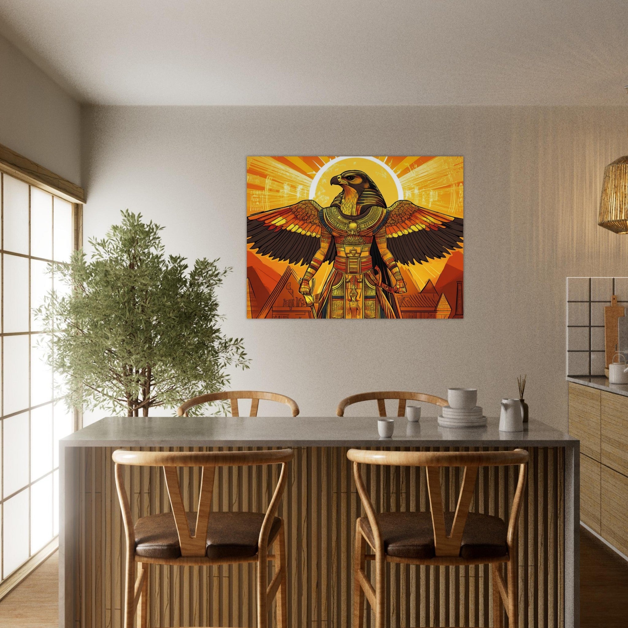 Fine Art Poster Landscape - Ancient Egyptian Falcon God Horus A majestic far 7 - Shop Ai Art WebShop - Digital Art online Store