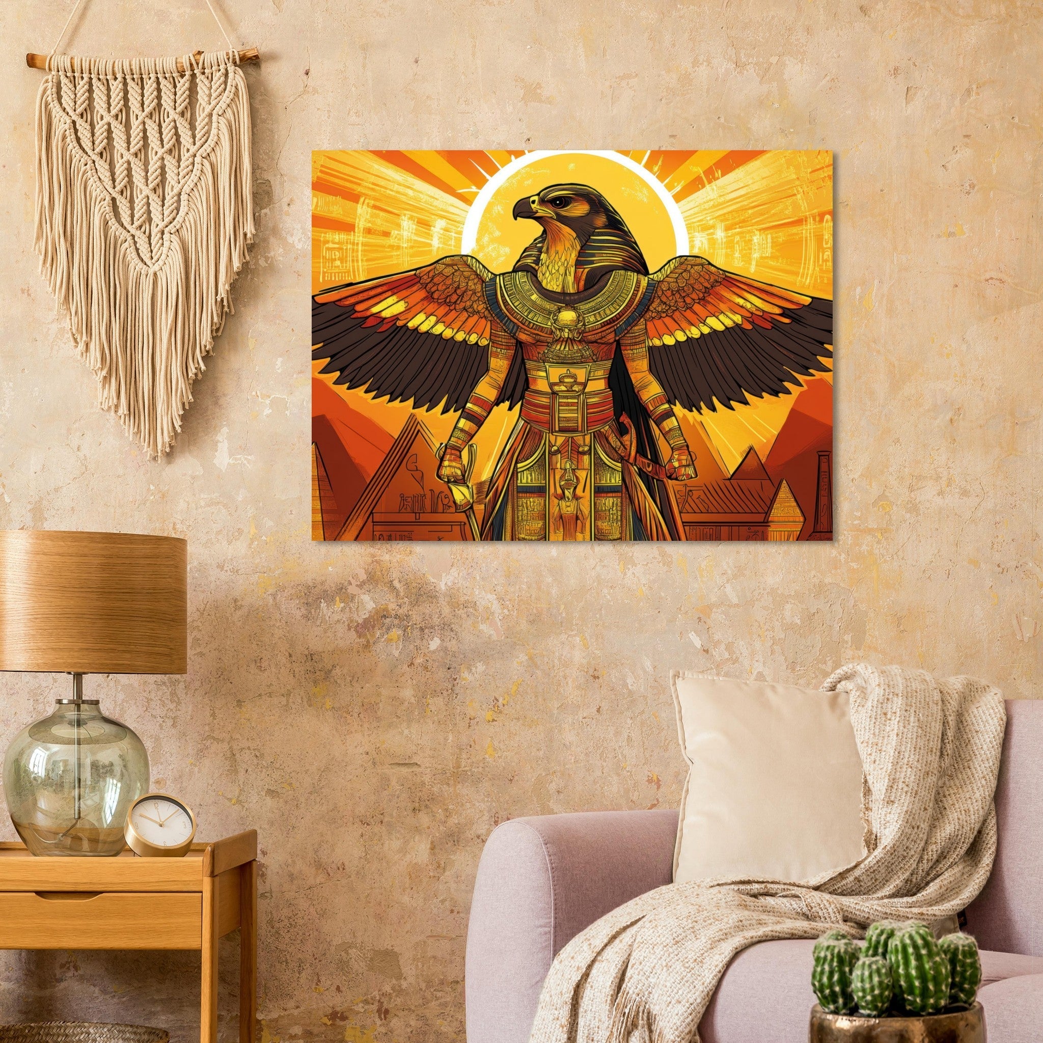 Fine Art Poster Landscape - Ancient Egyptian Falcon God Horus A majestic far 7 - Shop Ai Art WebShop - Digital Art online Store