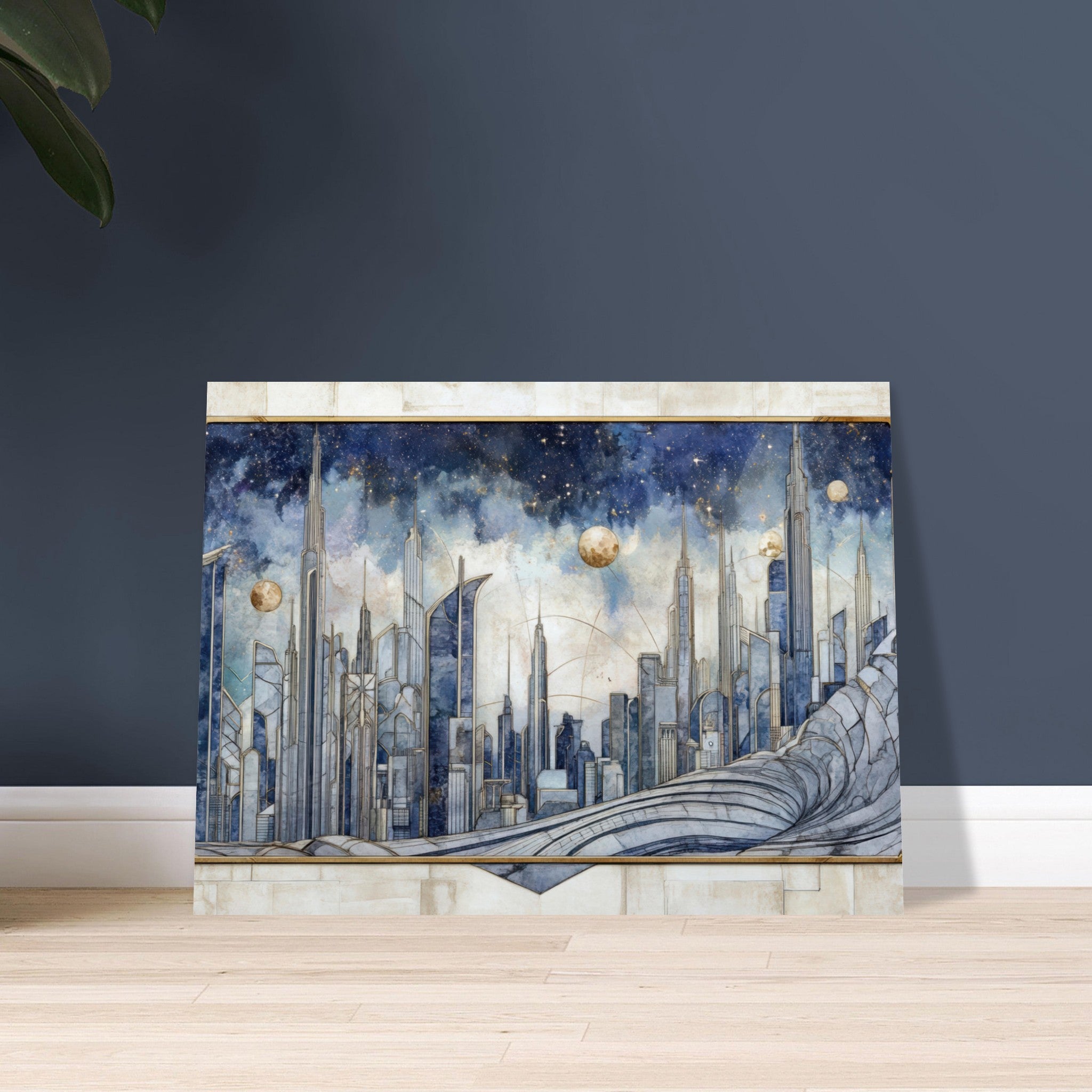Fine Art Poster Landscape - Architects of the Stars A stylized depiction - Shop Ai Art WebShop - Digital Art online Store