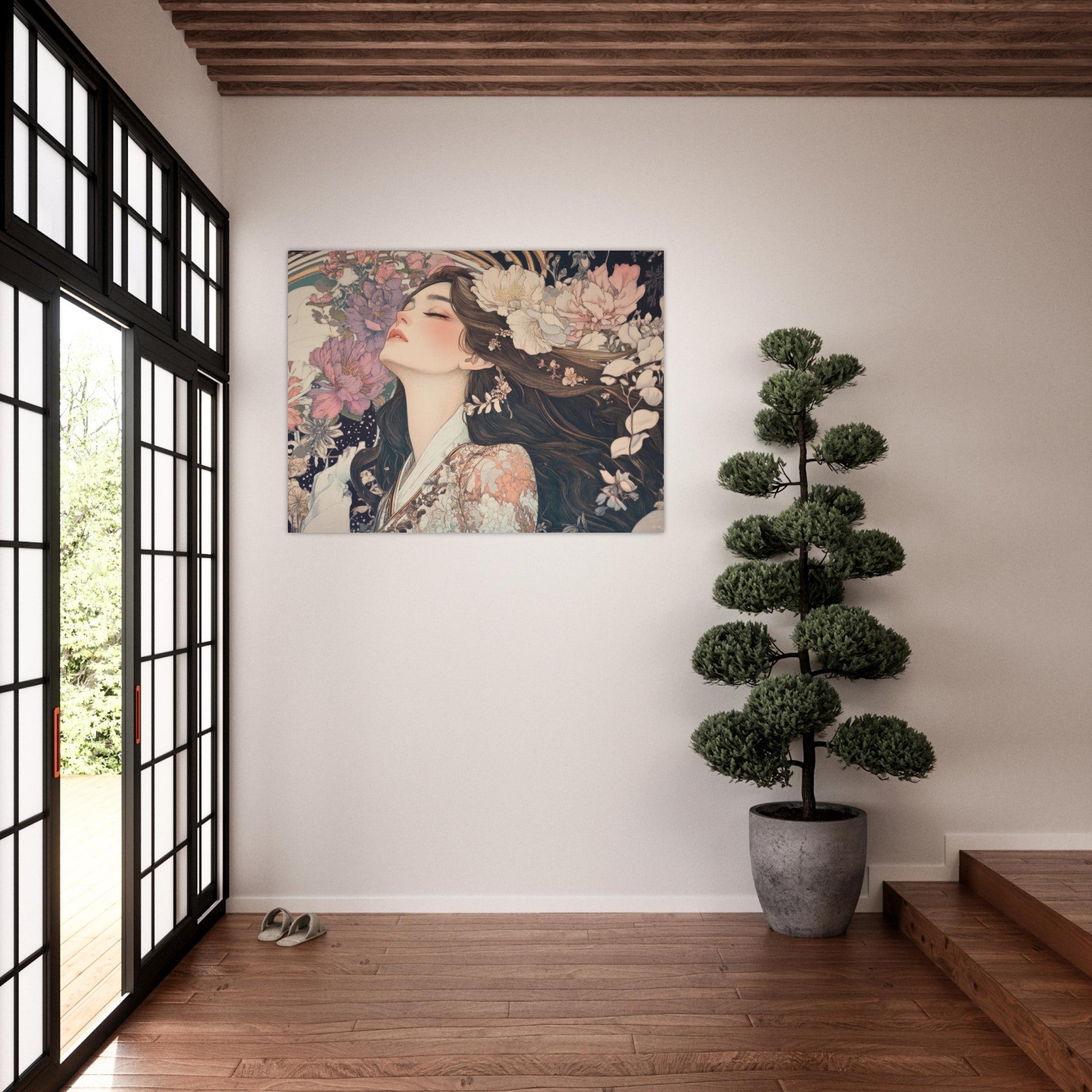 Fine Art Poster Landscape - Art Nouveau Enchanted Garden An Art Nouveau inst 2 - Shop Ai Art WebShop - Digital Art online Store