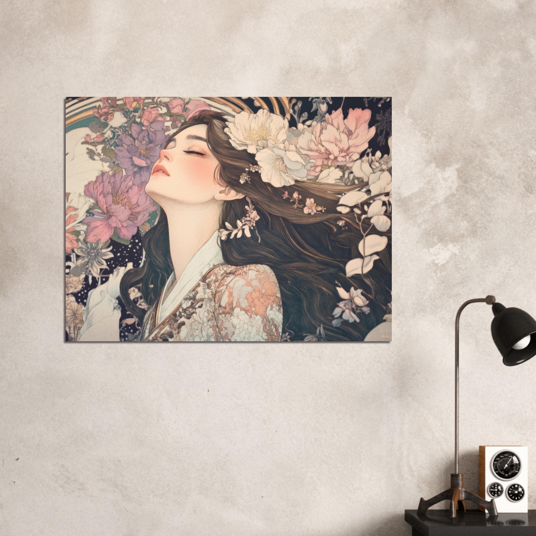 Fine Art Poster Landscape - Art Nouveau Enchanted Garden An Art Nouveau inst 2 - Shop Ai Art WebShop - Digital Art online Store