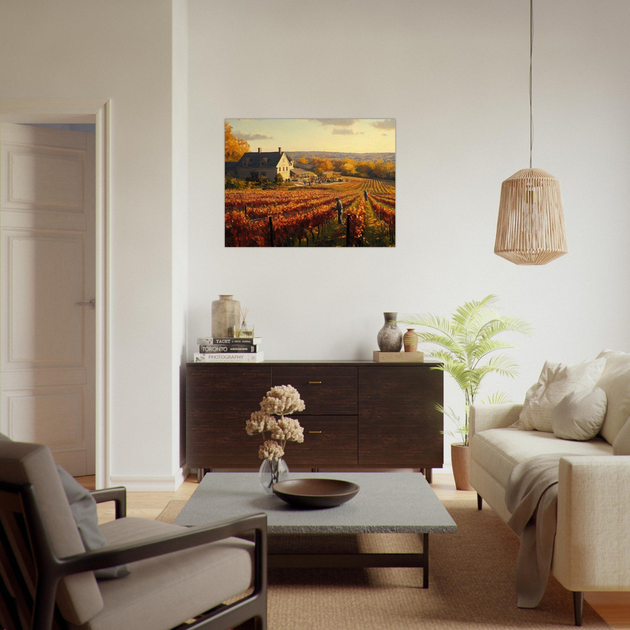 Fine Art Poster Landscape - Autumn Vineyard Harvest A picturesque vineyards 3 - Shop Ai Art WebShop - Digital Art online Store