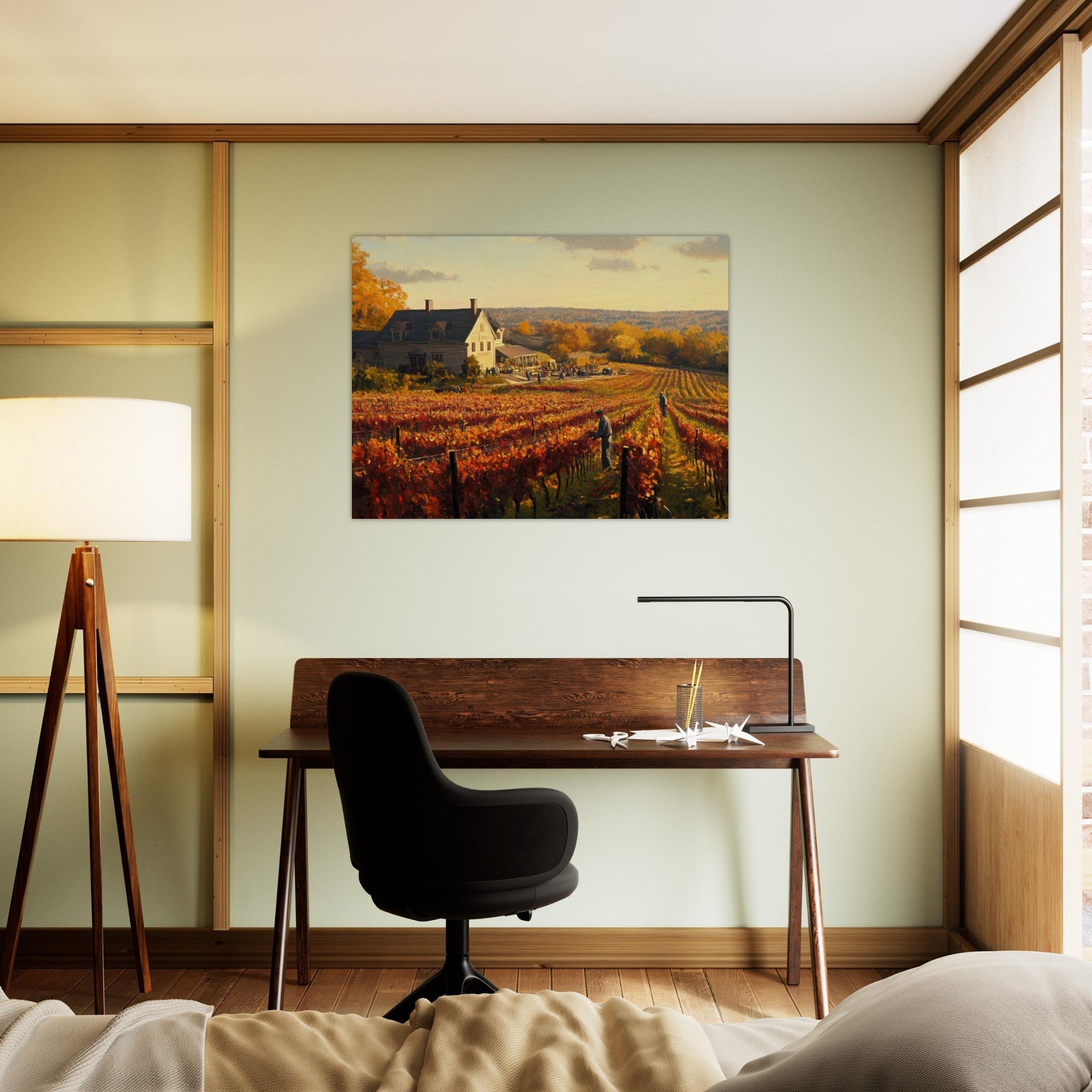 Fine Art Poster Landscape - Autumn Vineyard Harvest A picturesque vineyards 3 - Shop Ai Art WebShop - Digital Art online Store
