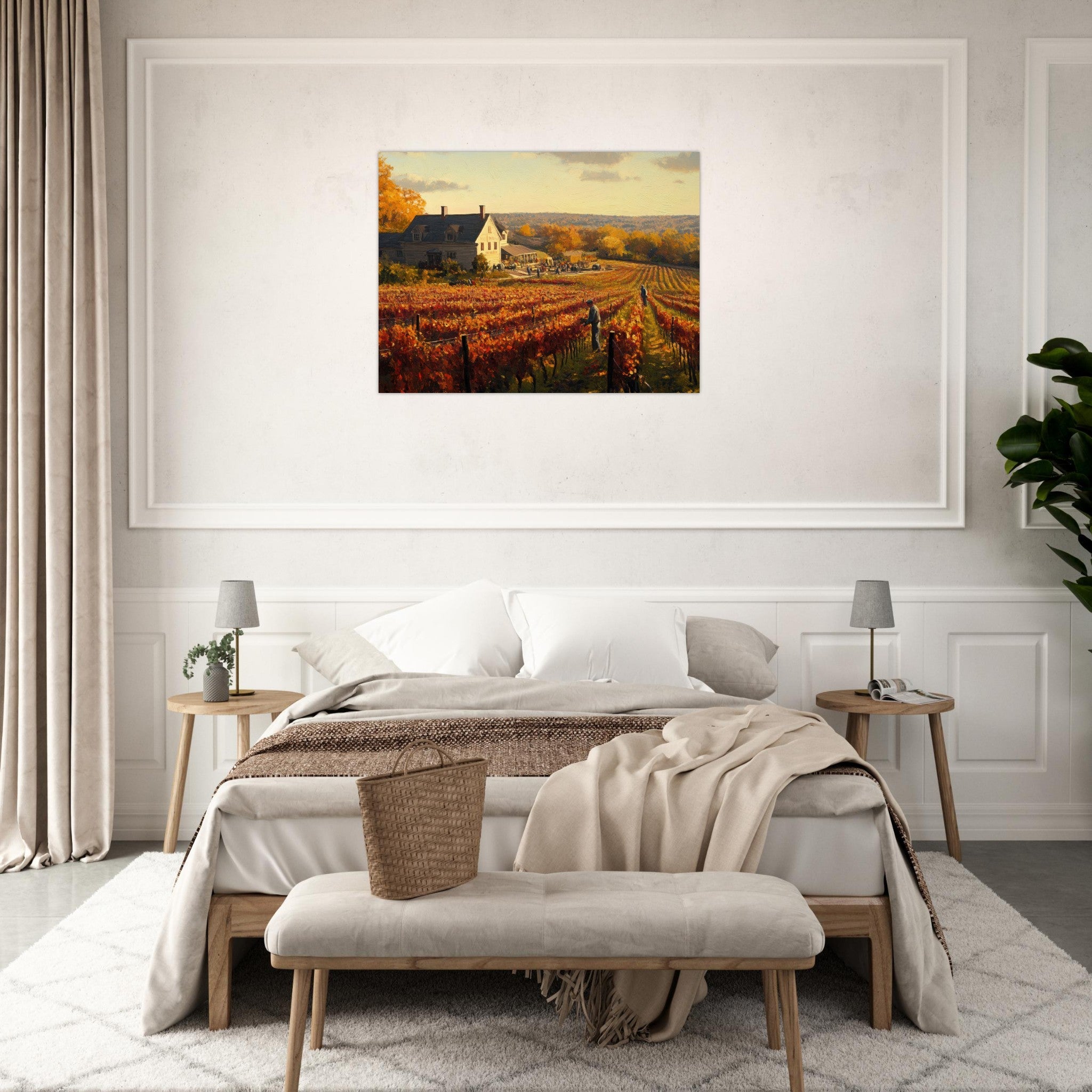 Fine Art Poster Landscape - Autumn Vineyard Harvest A picturesque vineyards 3 - Shop Ai Art WebShop - Digital Art online Store