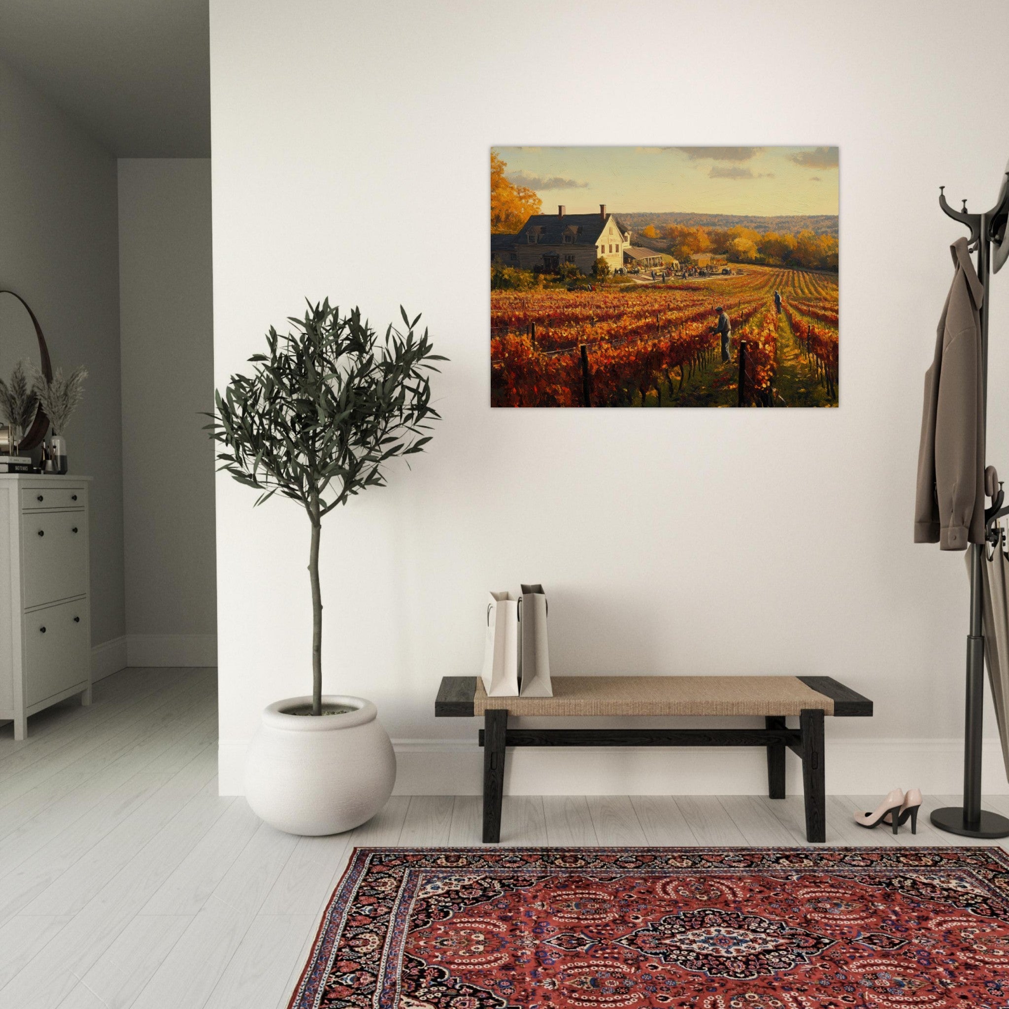 Fine Art Poster Landscape - Autumn Vineyard Harvest A picturesque vineyards 3 - Shop Ai Art WebShop - Digital Art online Store