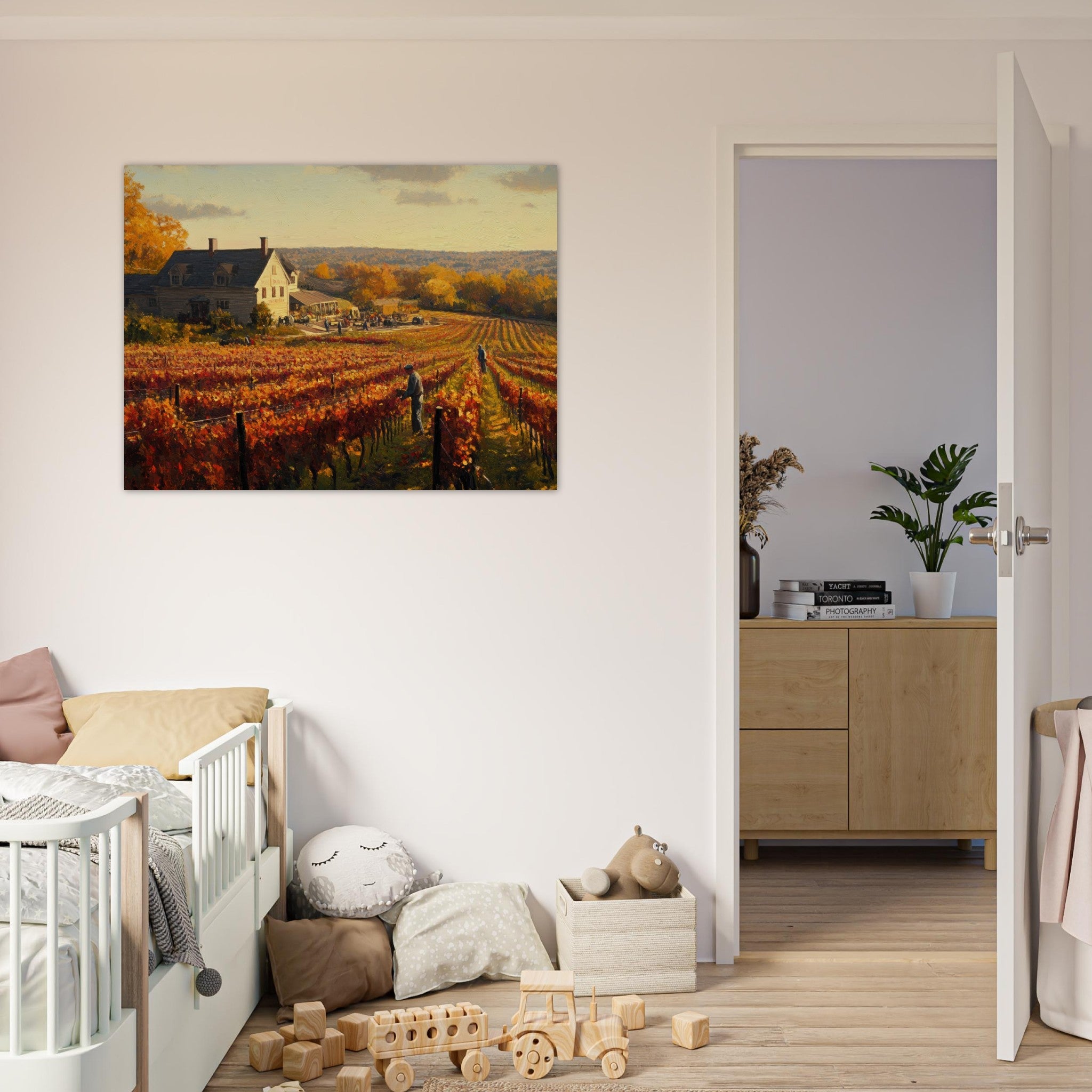 Fine Art Poster Landscape - Autumn Vineyard Harvest A picturesque vineyards 3 - Shop Ai Art WebShop - Digital Art online Store