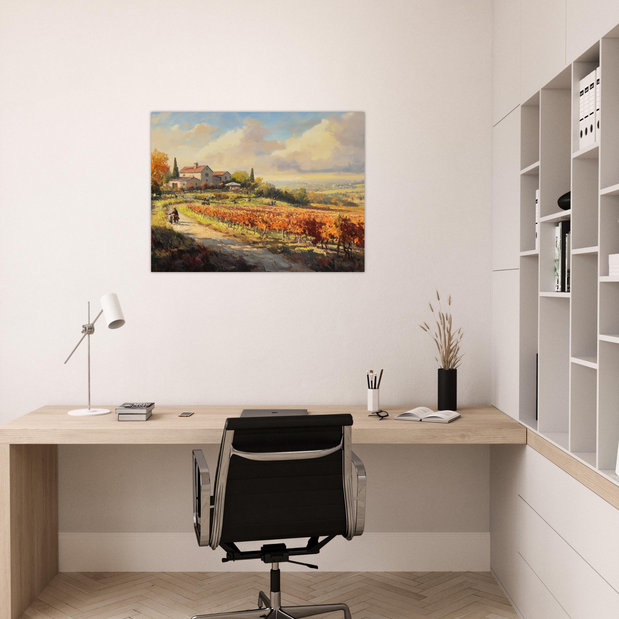 Fine Art Poster Landscape - Autumn Vineyard Harvest A picturesque vineyards 4 - Shop Ai Art WebShop - Digital Art online Store