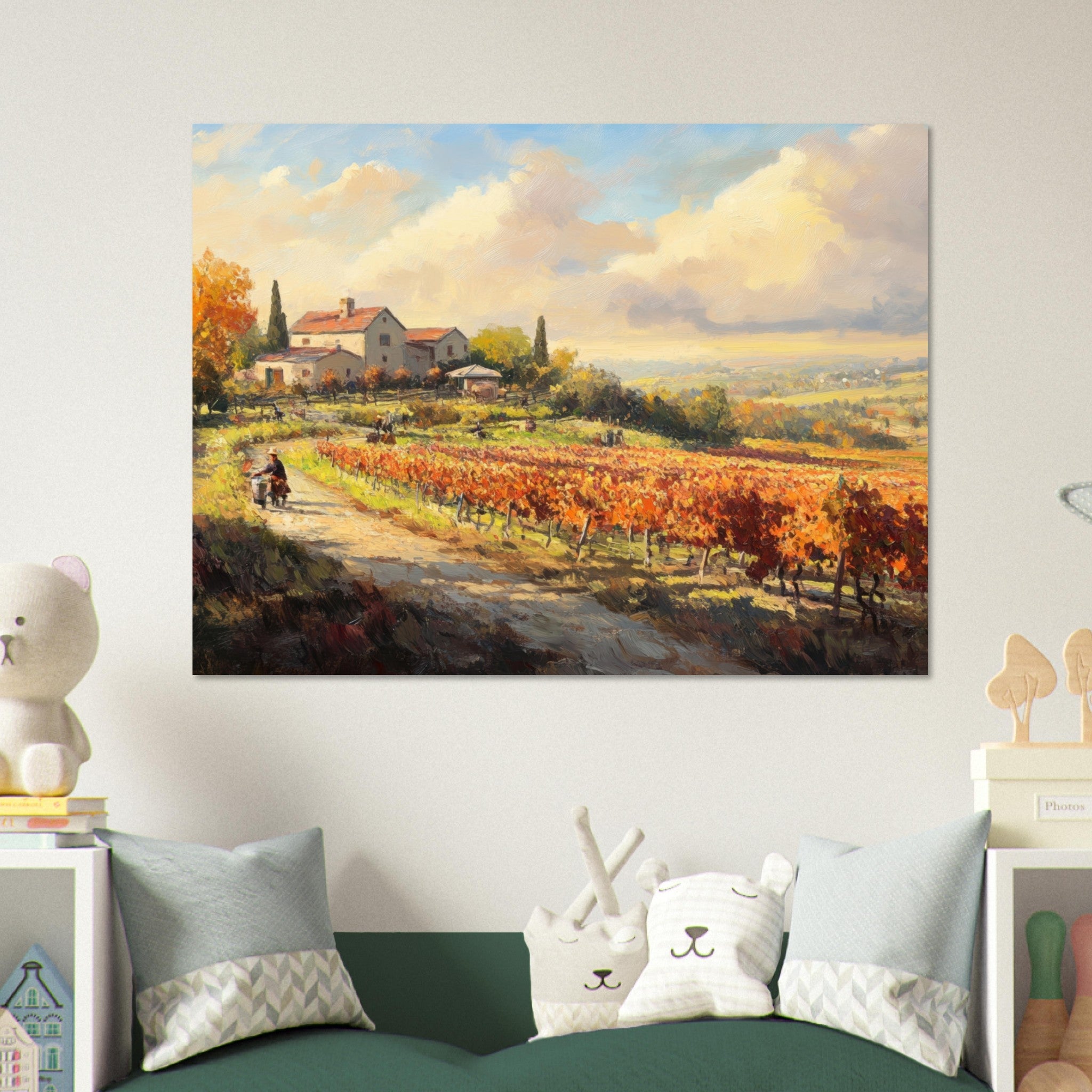 Fine Art Poster Landscape - Autumn Vineyard Harvest A picturesque vineyards 4 - Shop Ai Art WebShop - Digital Art online Store