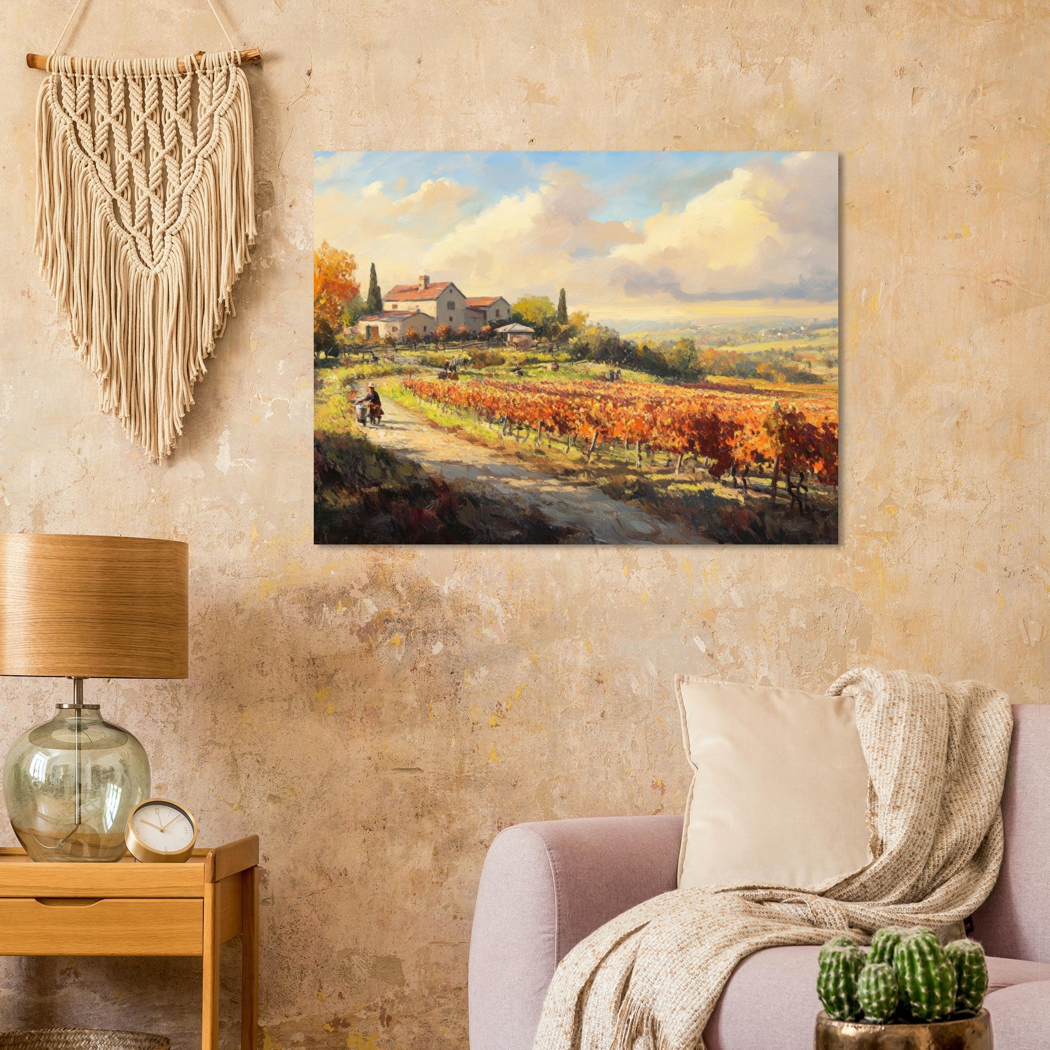 Fine Art Poster Landscape - Autumn Vineyard Harvest A picturesque vineyards 4 - Shop Ai Art WebShop - Digital Art online Store