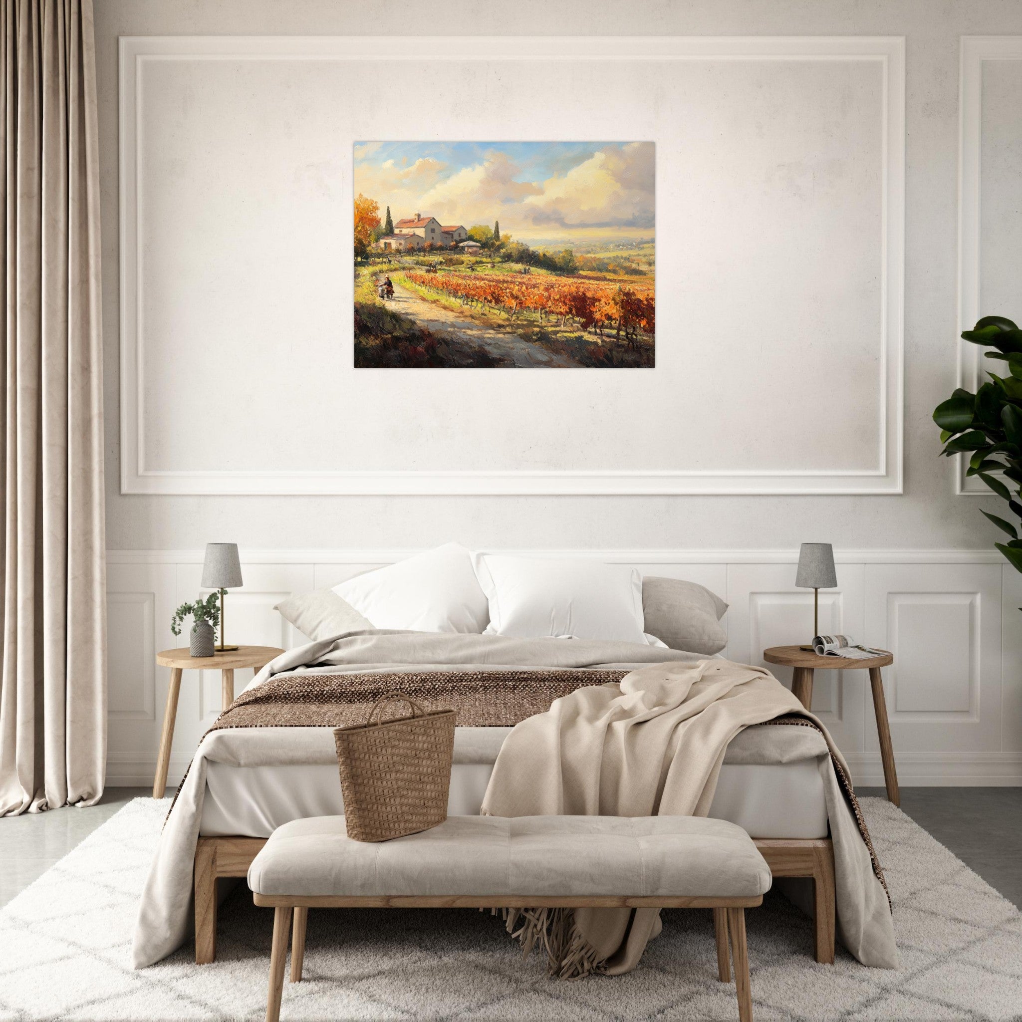 Fine Art Poster Landscape - Autumn Vineyard Harvest A picturesque vineyards 4 - Shop Ai Art WebShop - Digital Art online Store