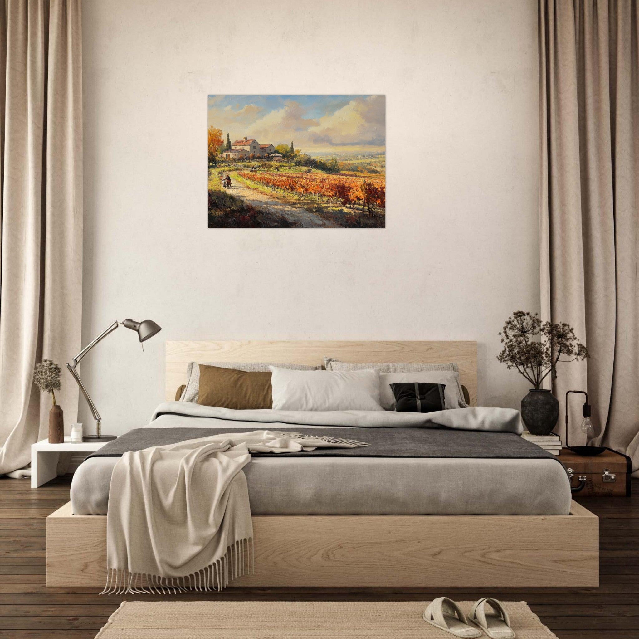 Fine Art Poster Landscape - Autumn Vineyard Harvest A picturesque vineyards 4 - Shop Ai Art WebShop - Digital Art online Store