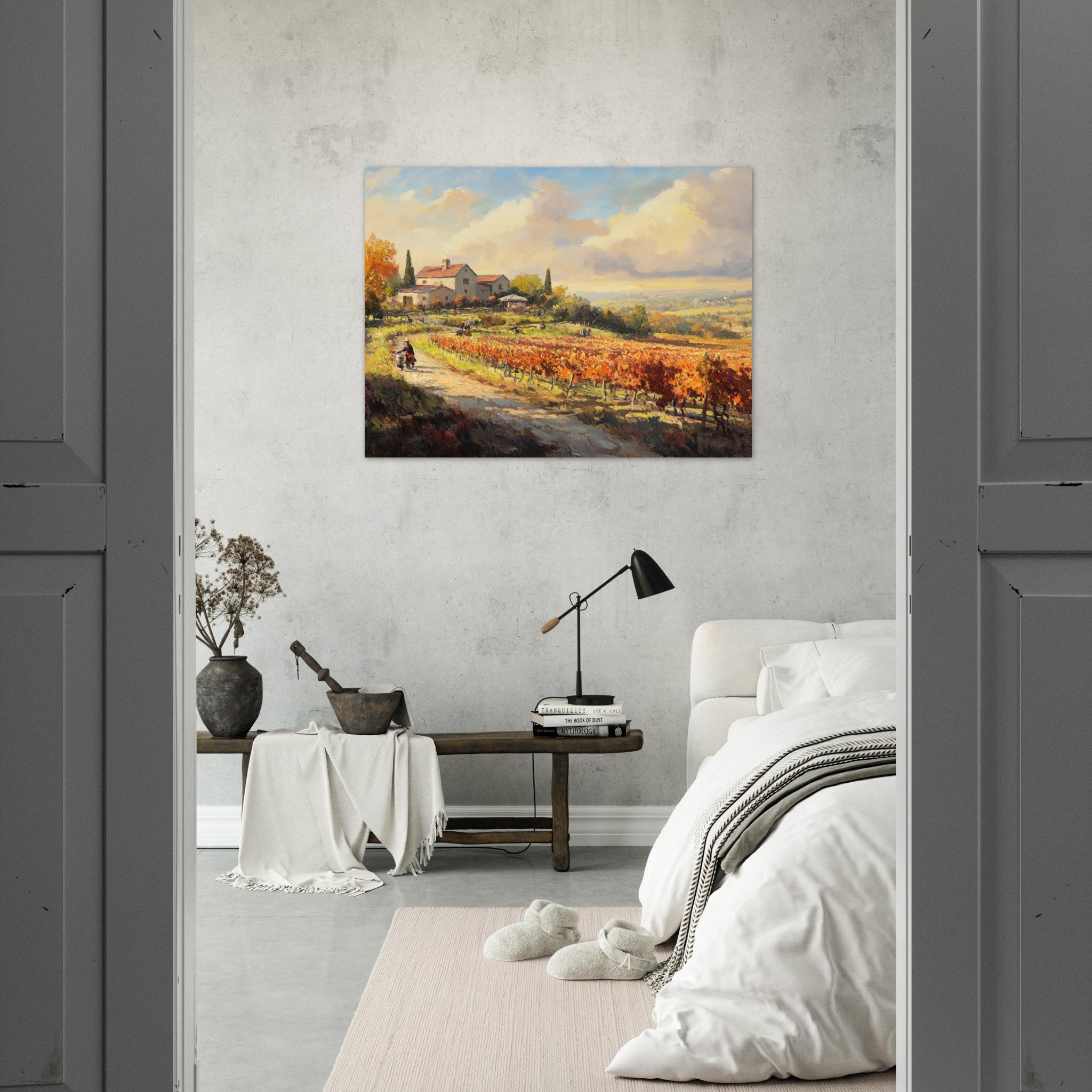 Fine Art Poster Landscape - Autumn Vineyard Harvest A picturesque vineyards 4 - Shop Ai Art WebShop - Digital Art online Store