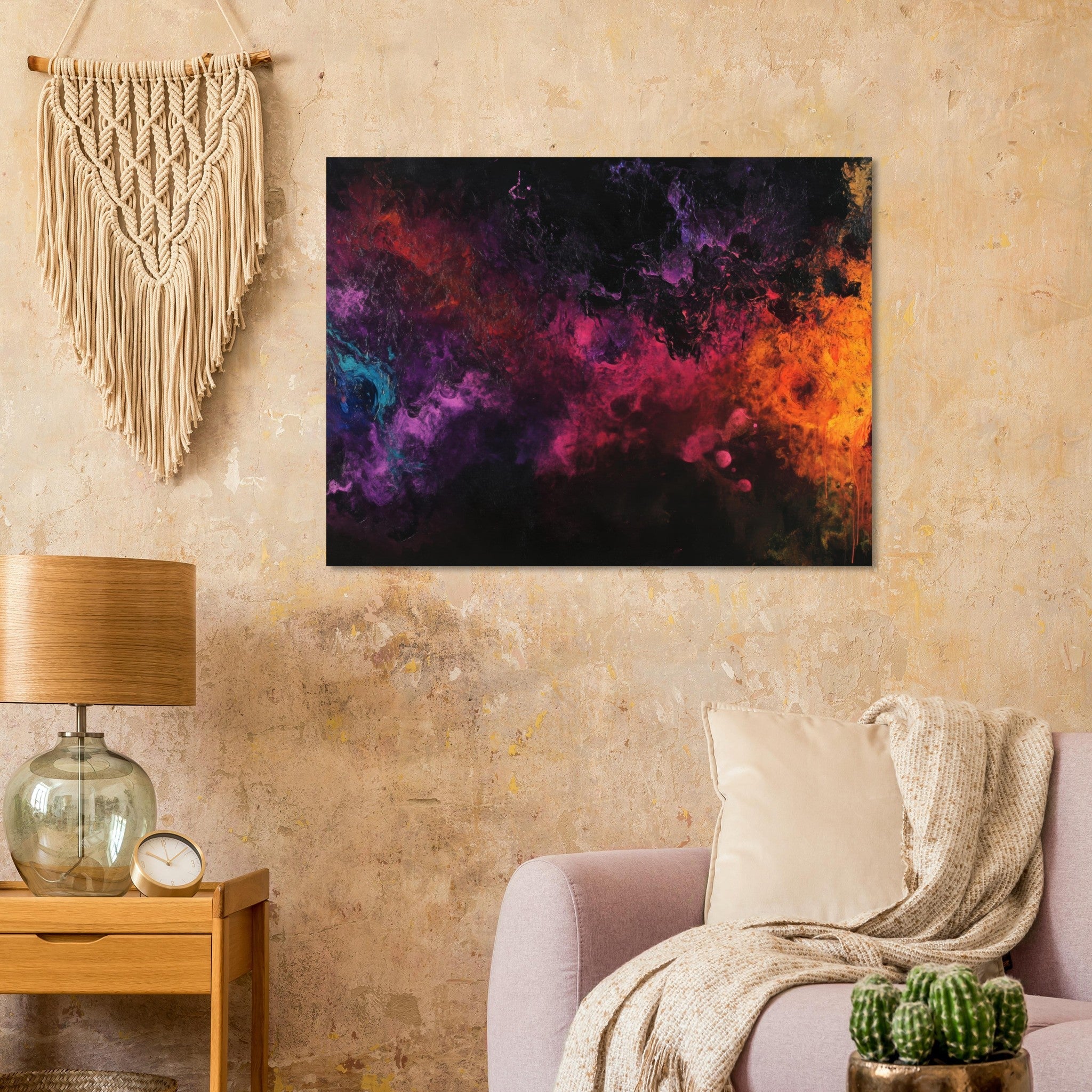 Fine Art Poster Landscape - Chromatic Abyss A dark infinite void punctured 2 - Shop Ai Art WebShop - Digital Art online Store