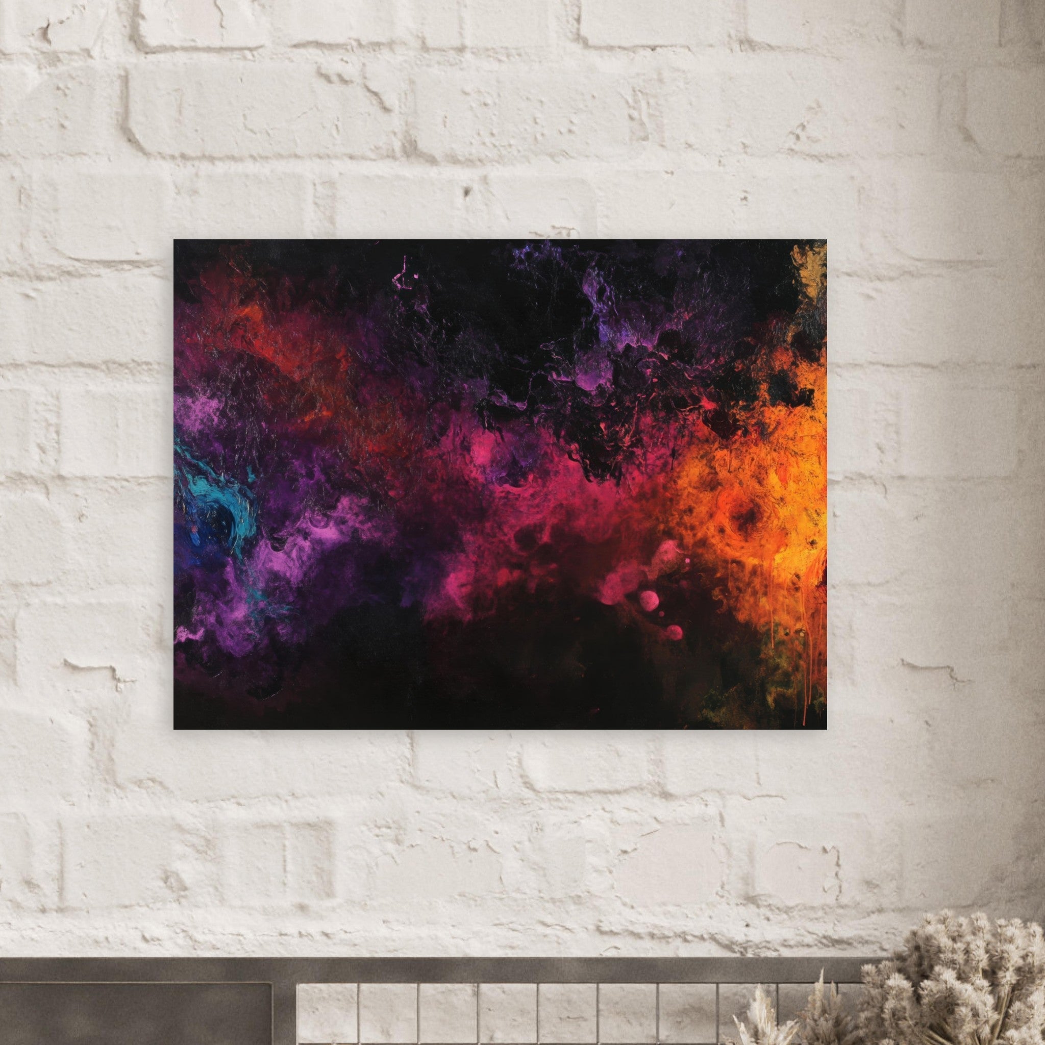 Fine Art Poster Landscape - Chromatic Abyss A dark infinite void punctured 2 - Shop Ai Art WebShop - Digital Art online Store