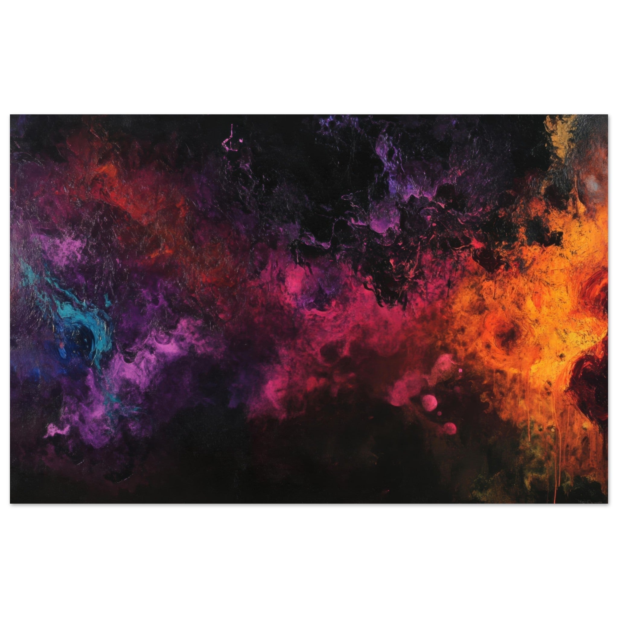 Fine Art Poster Landscape - Chromatic Abyss A dark infinite void punctured 2 - Shop Ai Art WebShop - Digital Art online Store