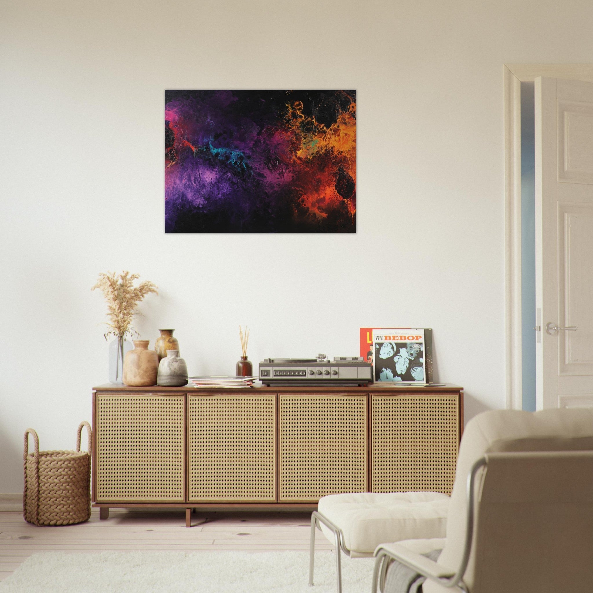 Fine Art Poster Landscape - Chromatic Abyss A dark infinite void punctured 4 - Shop Ai Art WebShop - Digital Art online Store