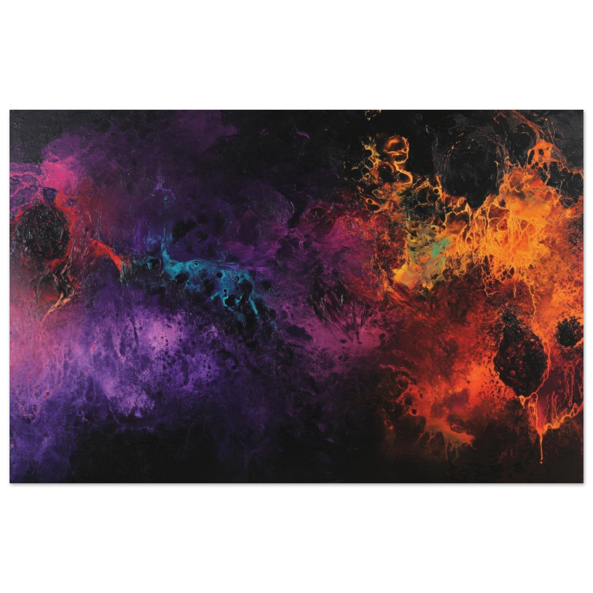 Fine Art Poster Landscape - Chromatic Abyss A dark infinite void punctured 4 - Shop Ai Art WebShop - Digital Art online Store