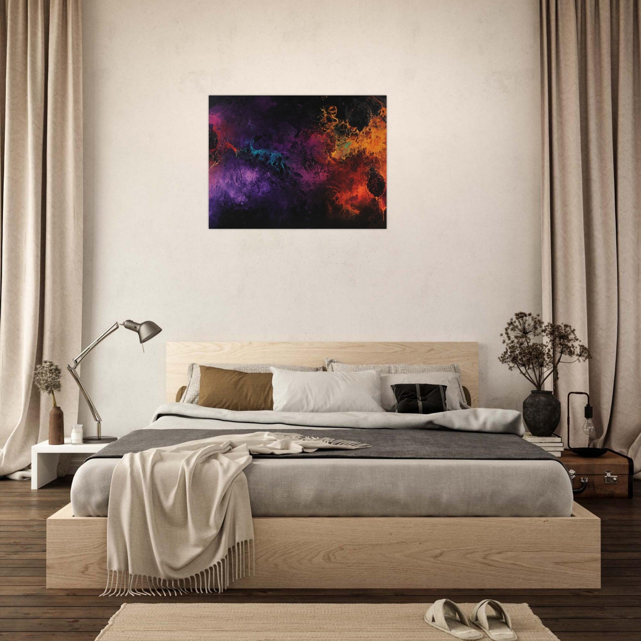 Fine Art Poster Landscape - Chromatic Abyss A dark infinite void punctured 4 - Shop Ai Art WebShop - Digital Art online Store