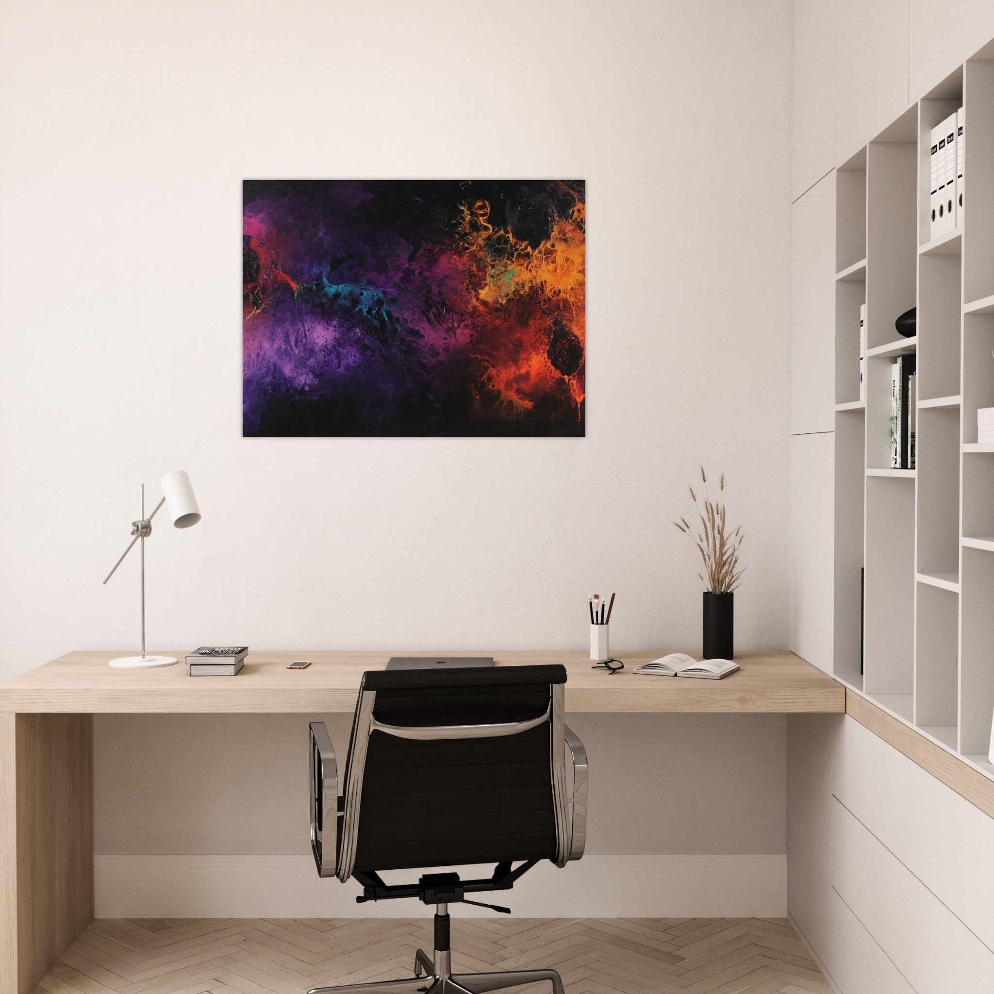 Fine Art Poster Landscape - Chromatic Abyss A dark infinite void punctured 4 - Shop Ai Art WebShop - Digital Art online Store