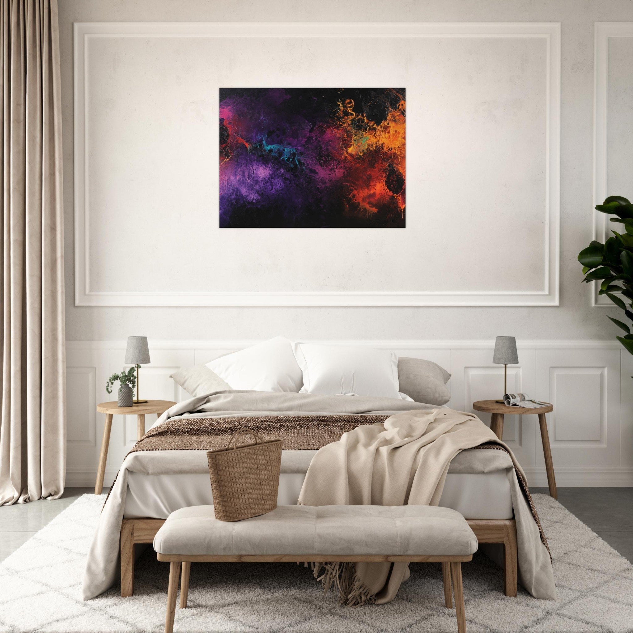 Fine Art Poster Landscape - Chromatic Abyss A dark infinite void punctured 4 - Shop Ai Art WebShop - Digital Art online Store
