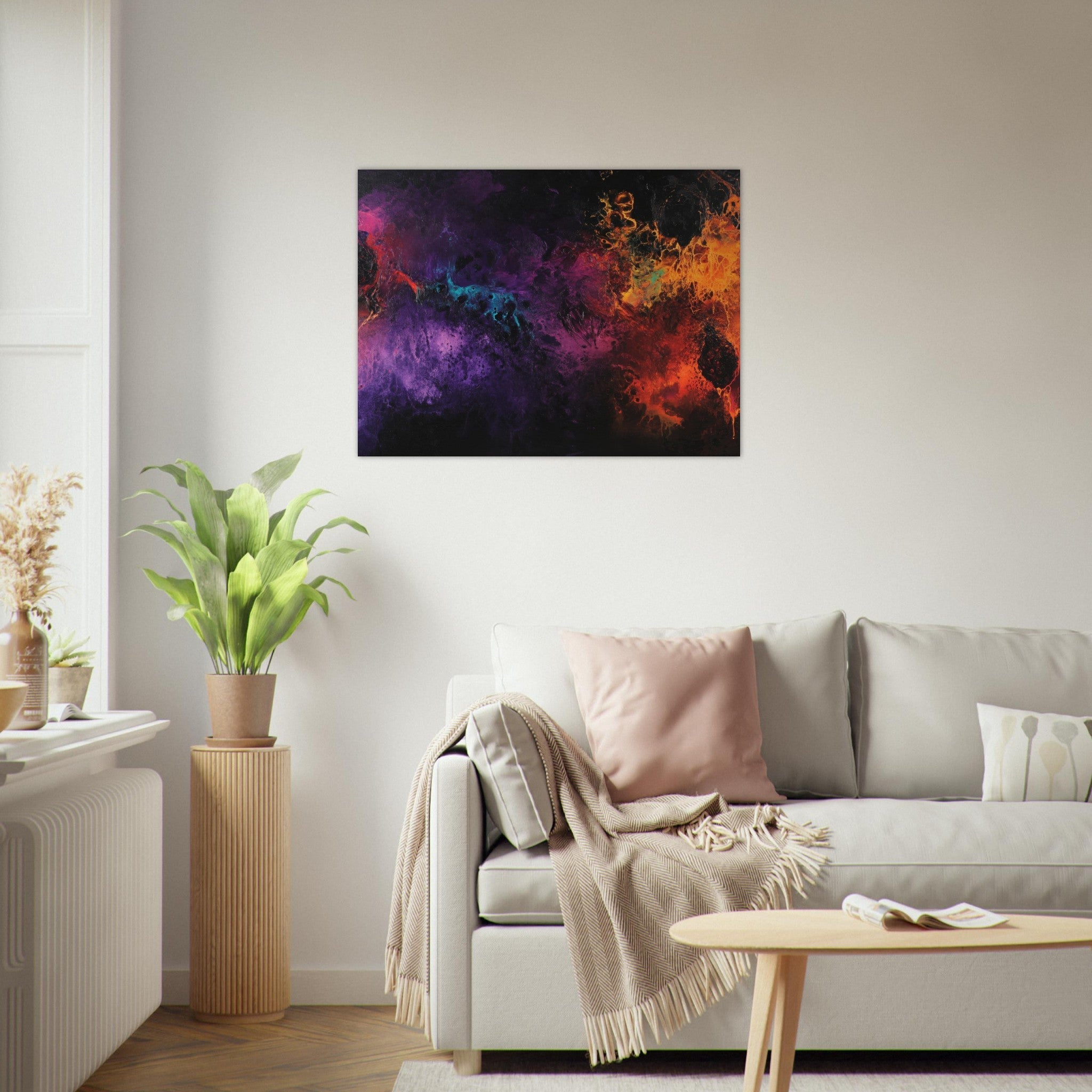 Fine Art Poster Landscape - Chromatic Abyss A dark infinite void punctured 4 - Shop Ai Art WebShop - Digital Art online Store