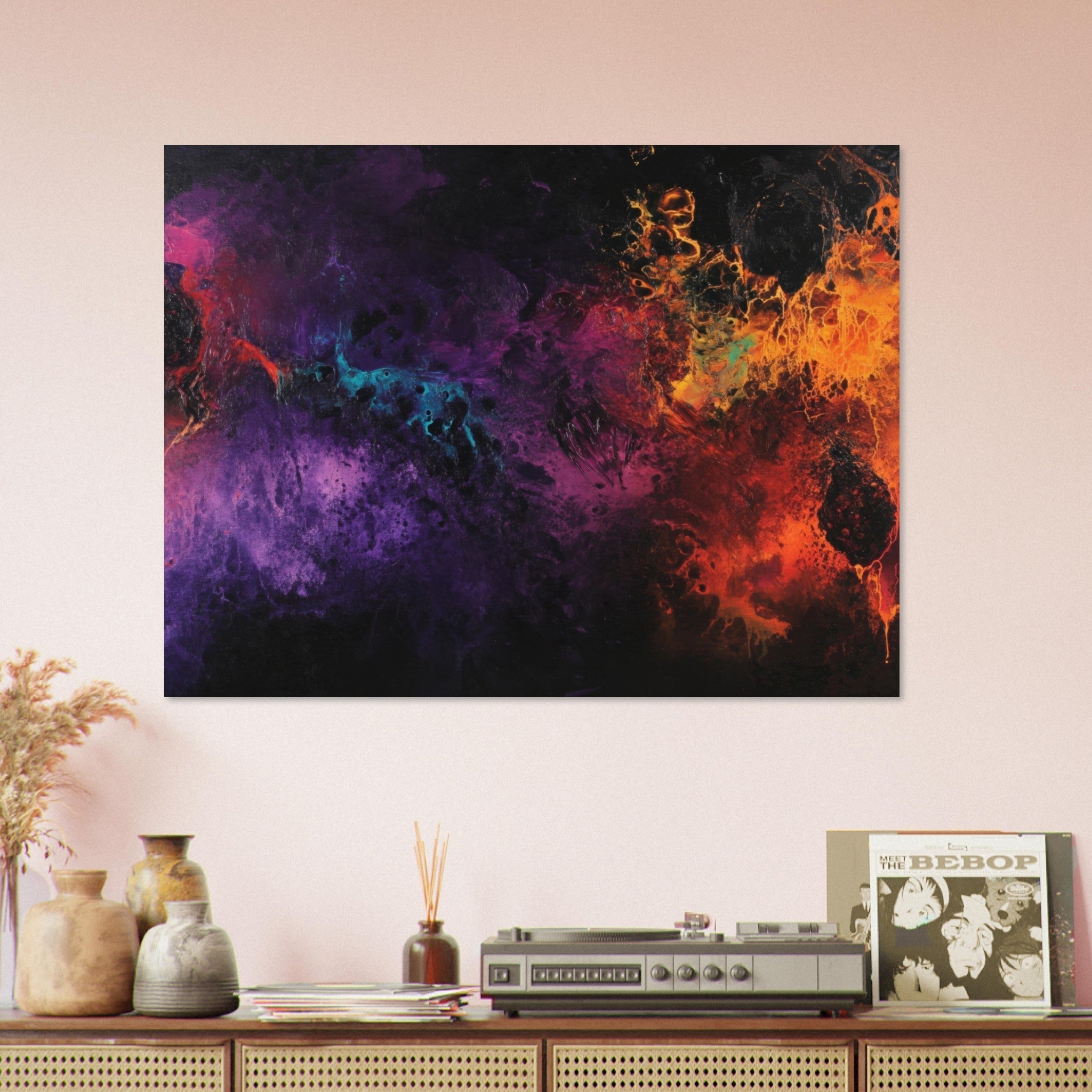 Fine Art Poster Landscape - Chromatic Abyss A dark infinite void punctured 4 - Shop Ai Art WebShop - Digital Art online Store