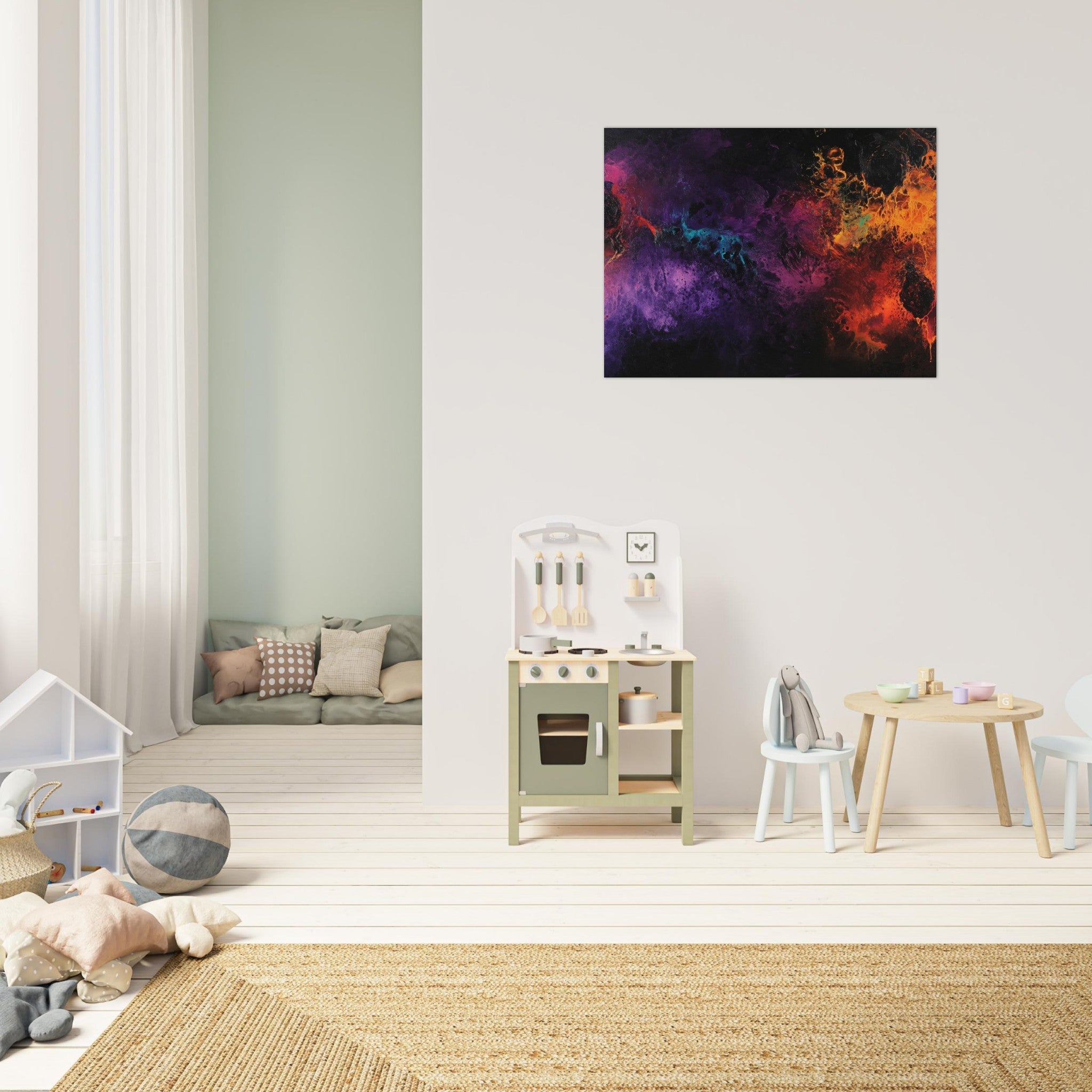Fine Art Poster Landscape - Chromatic Abyss A dark infinite void punctured 4 - Shop Ai Art WebShop - Digital Art online Store