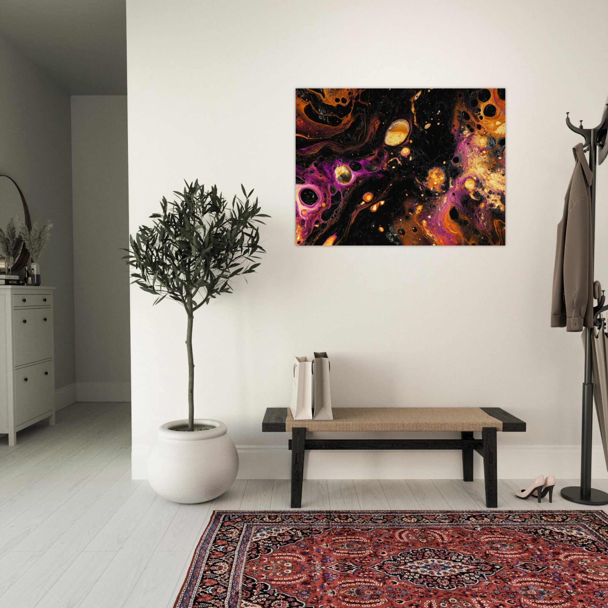 Fine Art Poster Landscape - Chromatic Abyss A dark infinite void punctured 7 - Shop Ai Art WebShop - Digital Art online Store