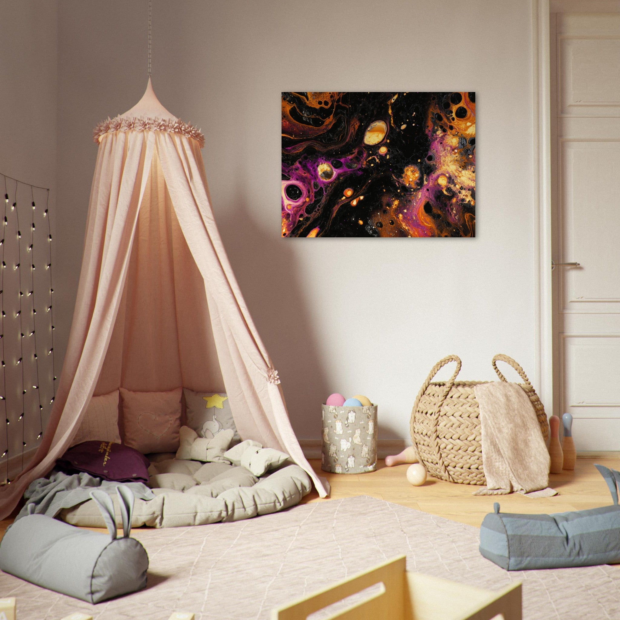 Fine Art Poster Landscape - Chromatic Abyss A dark infinite void punctured 7 - Shop Ai Art WebShop - Digital Art online Store