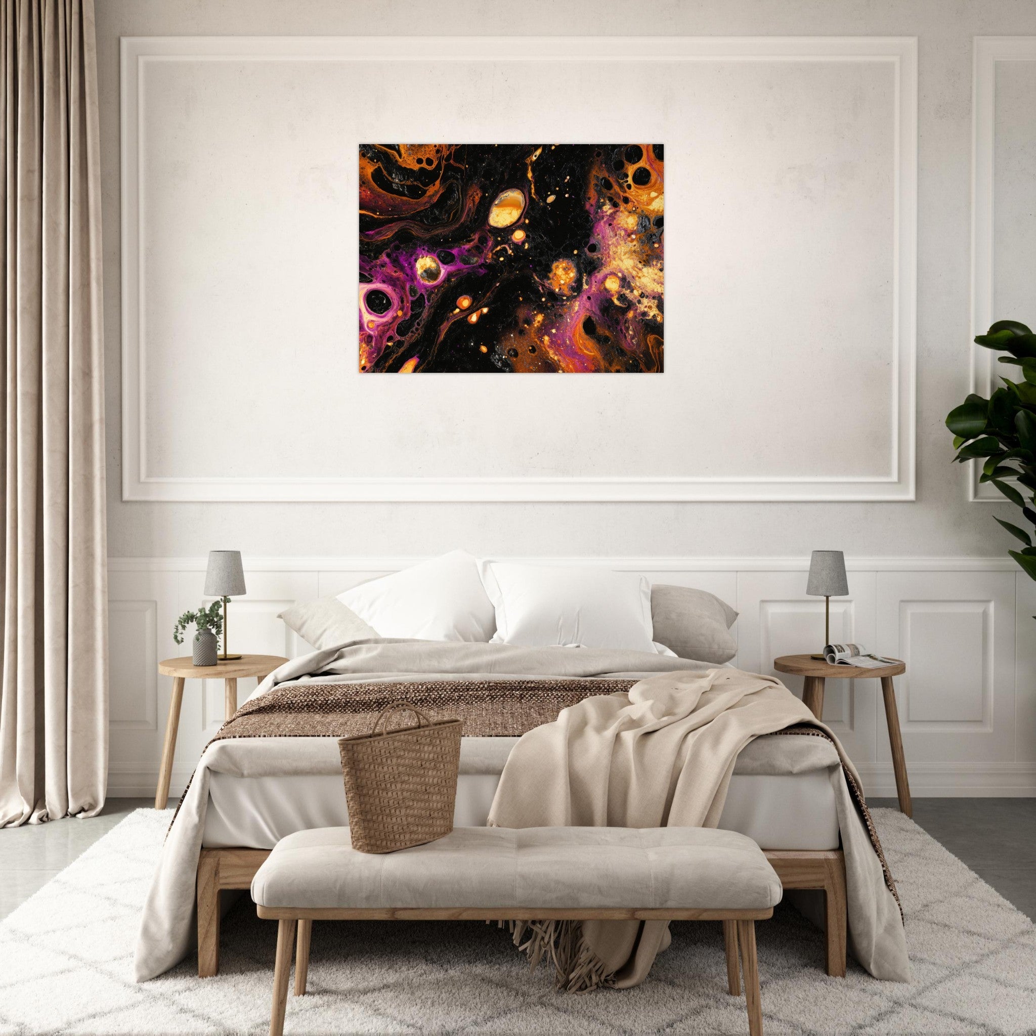 Fine Art Poster Landscape - Chromatic Abyss A dark infinite void punctured 7 - Shop Ai Art WebShop - Digital Art online Store