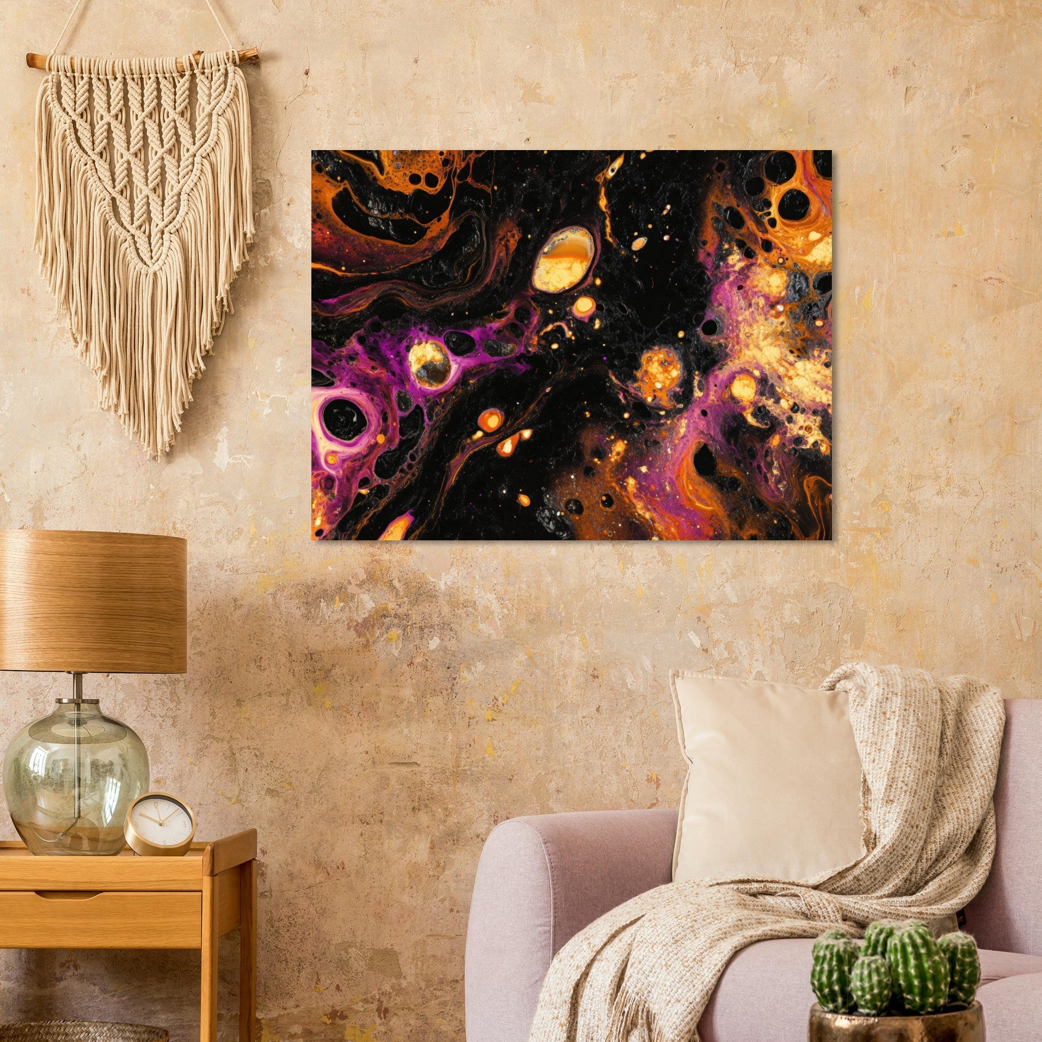 Fine Art Poster Landscape - Chromatic Abyss A dark infinite void punctured 7 - Shop Ai Art WebShop - Digital Art online Store