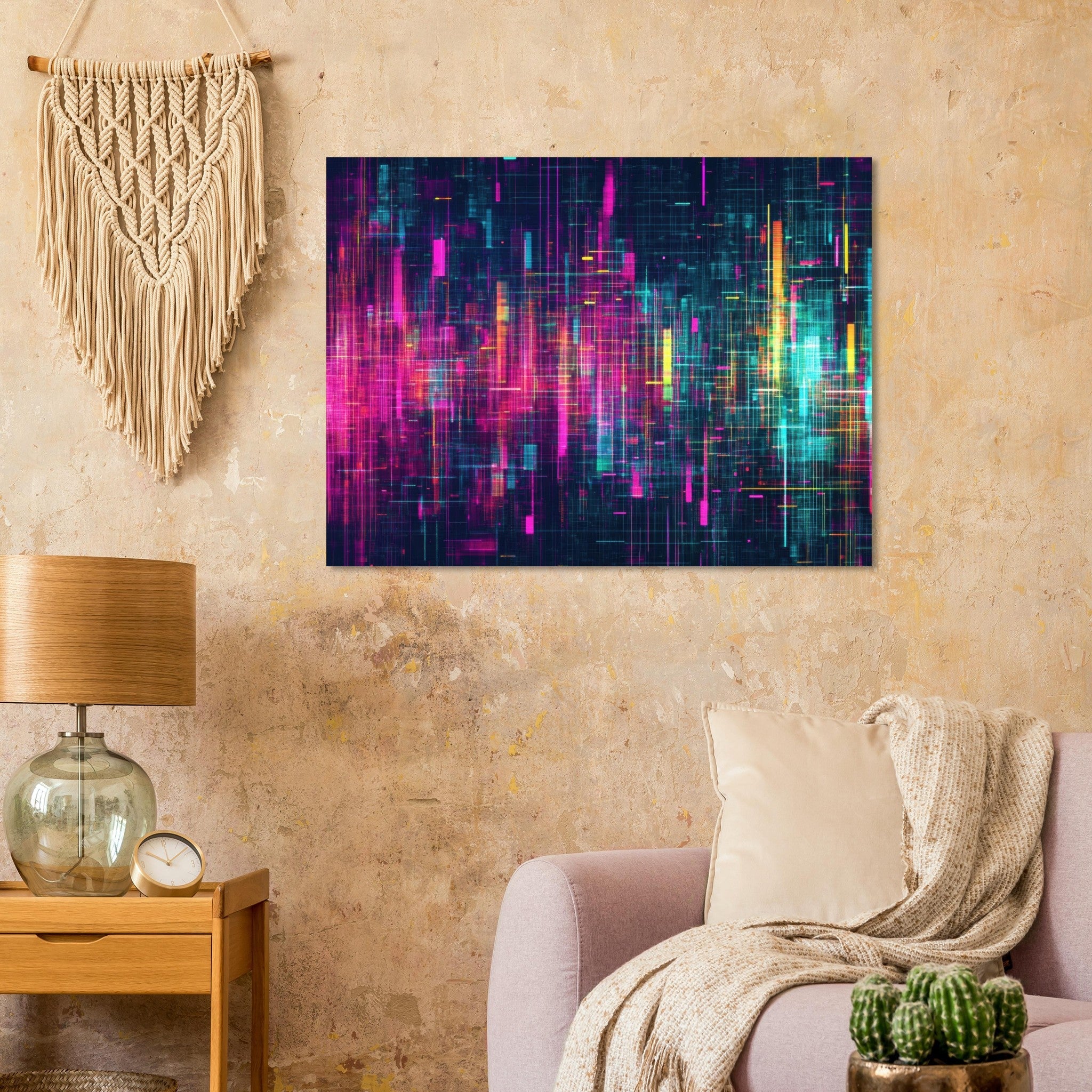 Fine Art Poster Landscape - Digital Pulse A chaotic burst of pitch - inspired - Shop Ai Art WebShop - Digital Art online Store