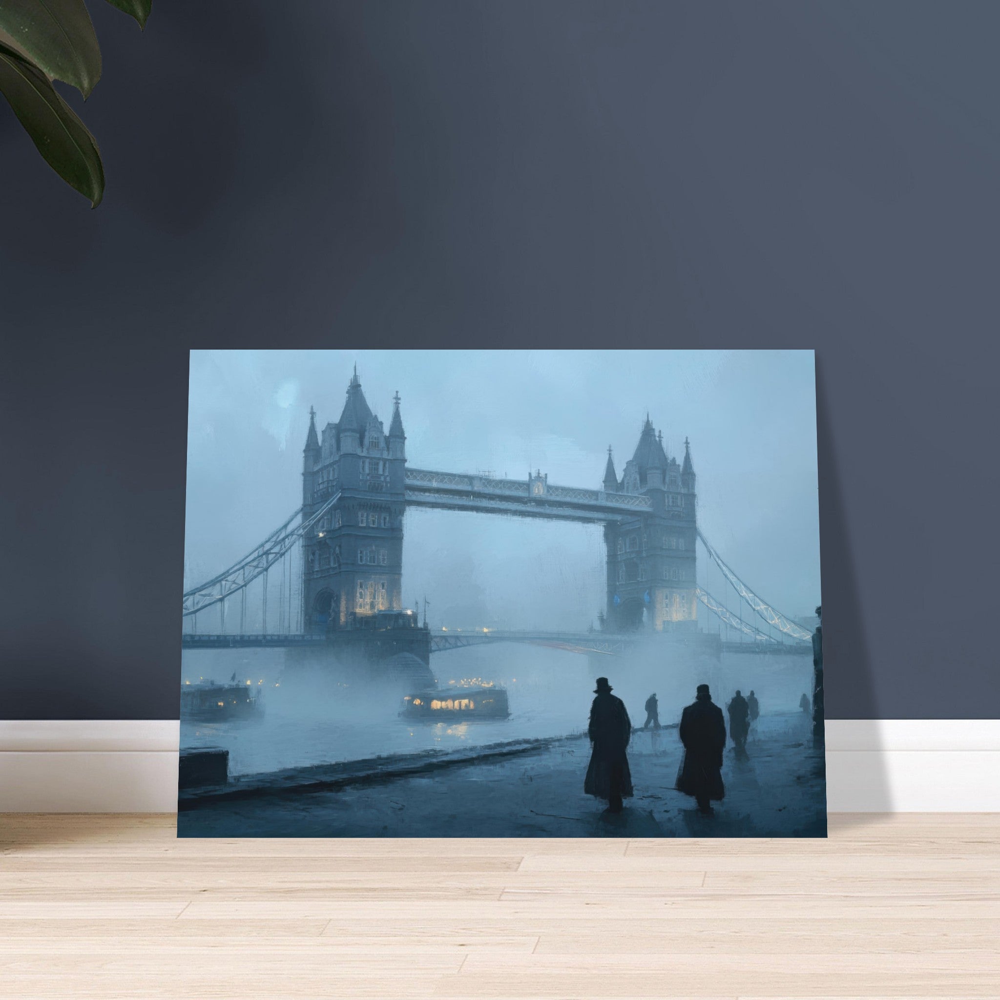 Fine Art Poster Landscape - Foggy London Bridge at Dawn A misty morning vie 3 - Shop Ai Art WebShop - Digital Art online Store
