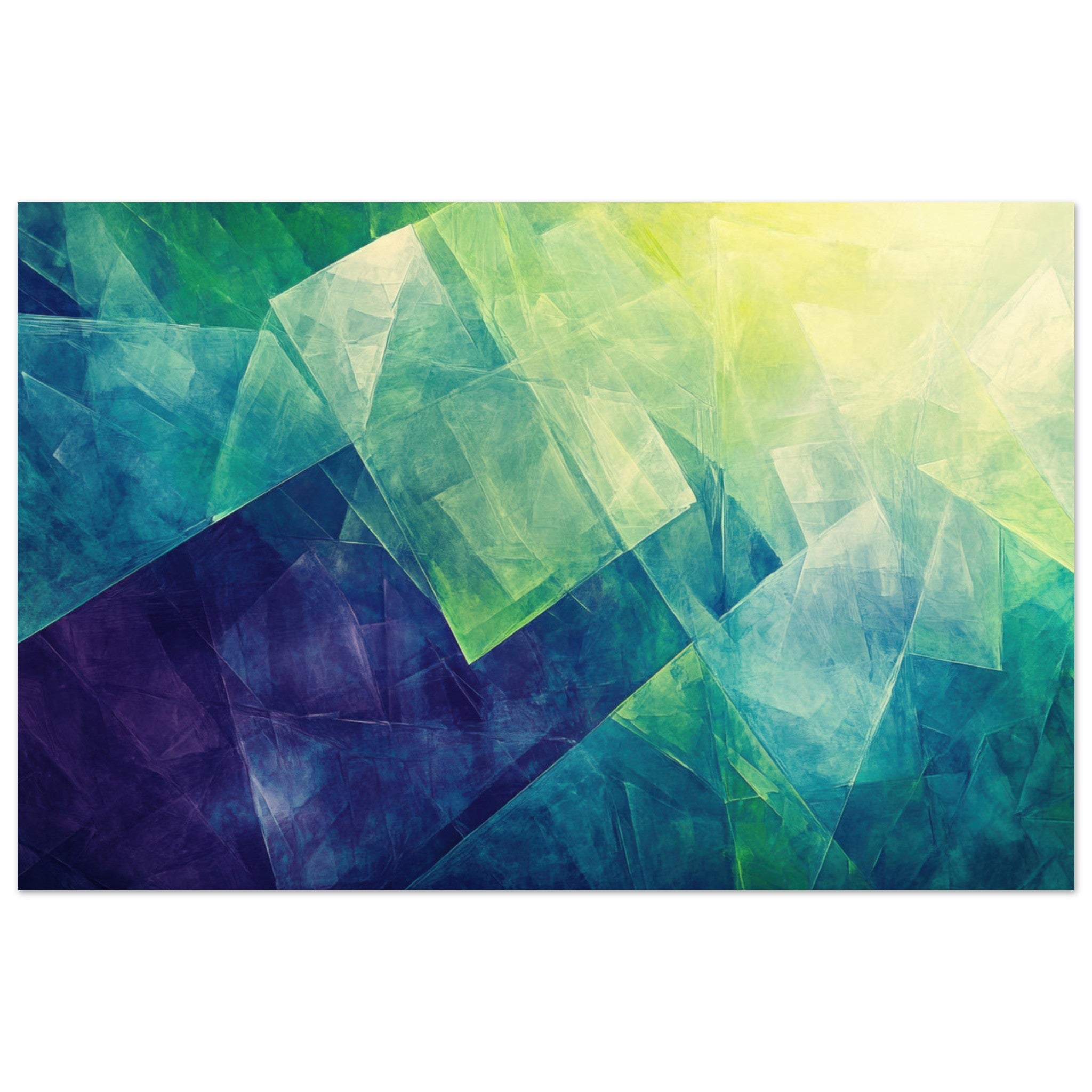 Fine Art Poster Landscape - Fractured Realities Shattered geometric patterns - Shop Ai Art WebShop - Digital Art online Store