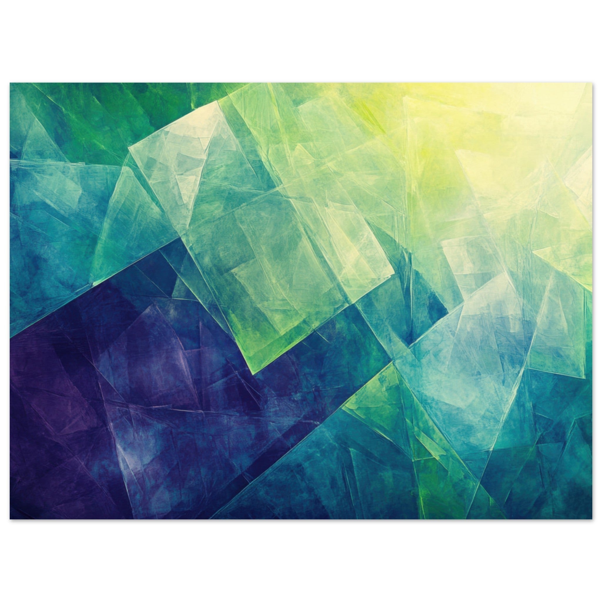 Fine Art Poster Landscape - Fractured Realities Shattered geometric patterns - Shop Ai Art WebShop - Digital Art online Store