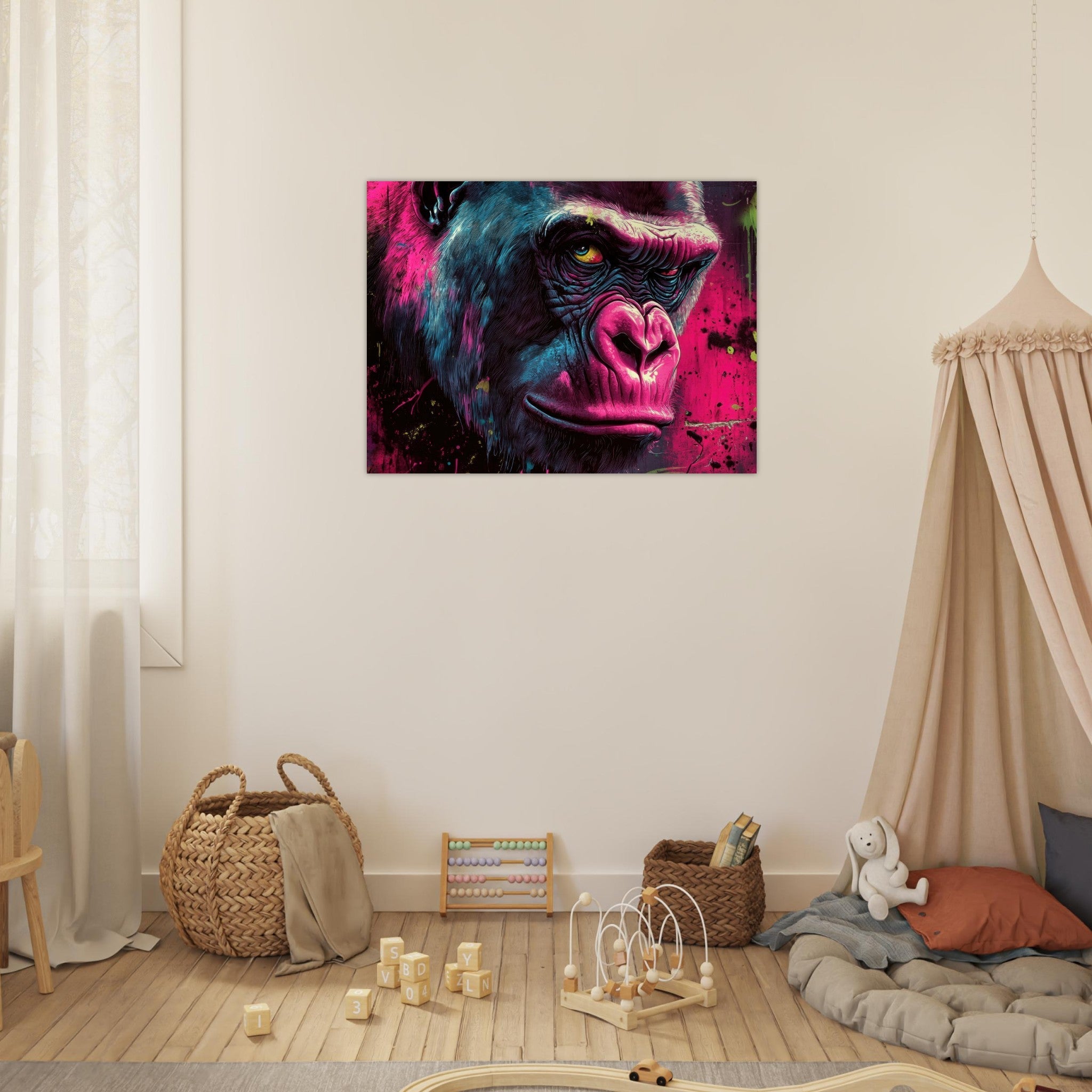 Fine Art Poster Landscape - Graffiti - Style Street Art Gorilla A powerful 6 - Shop Ai Art WebShop - Digital Art online Store