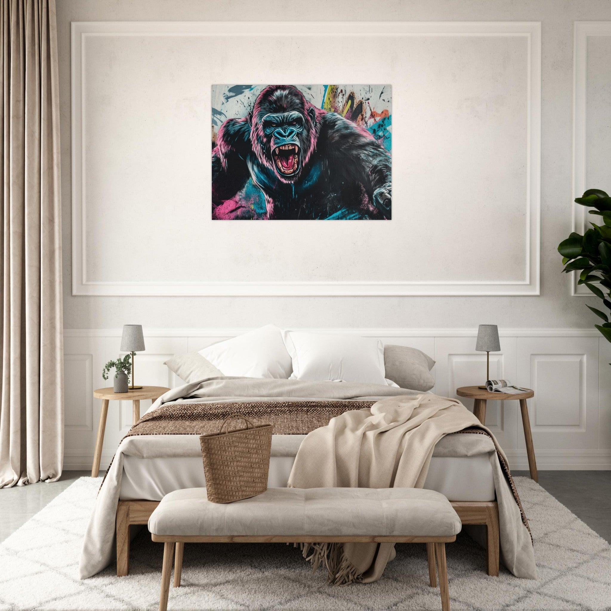 Fine Art Poster Landscape - Graffiti - Style Street Art Gorilla A powerful 7 - Shop Ai Art WebShop - Digital Art online Store