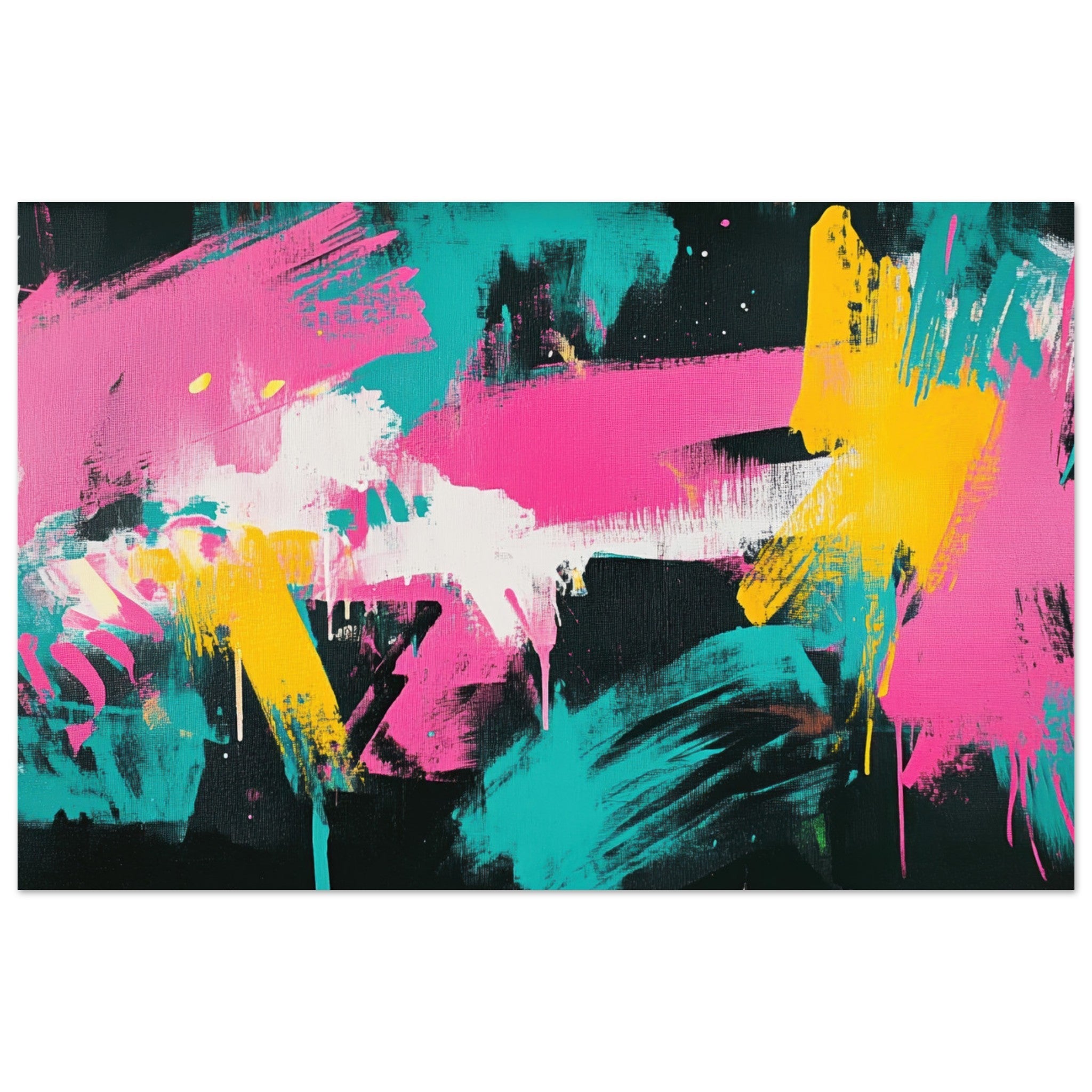 Fine Art Poster Landscape - Neon Reverie An explosion of neon lights in pink - Shop Ai Art WebShop - Digital Art online Store