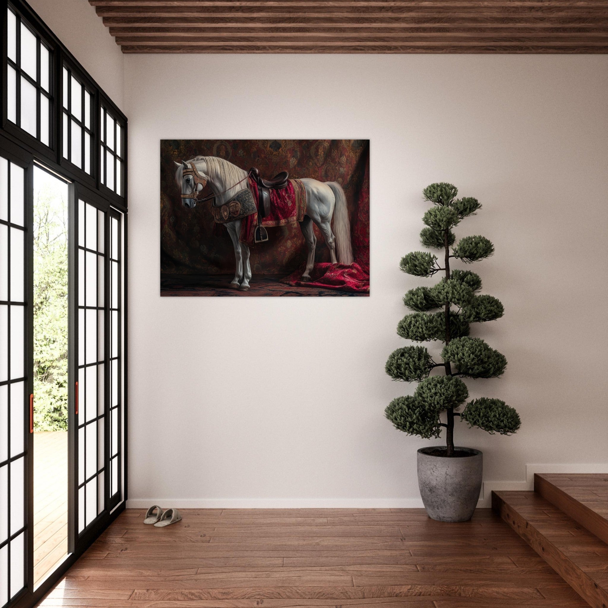 Fine Art Poster Landscape - Renaissance Portrait of a Noble Horse A dignified 4 - Shop Ai Art WebShop - Digital Art online Store