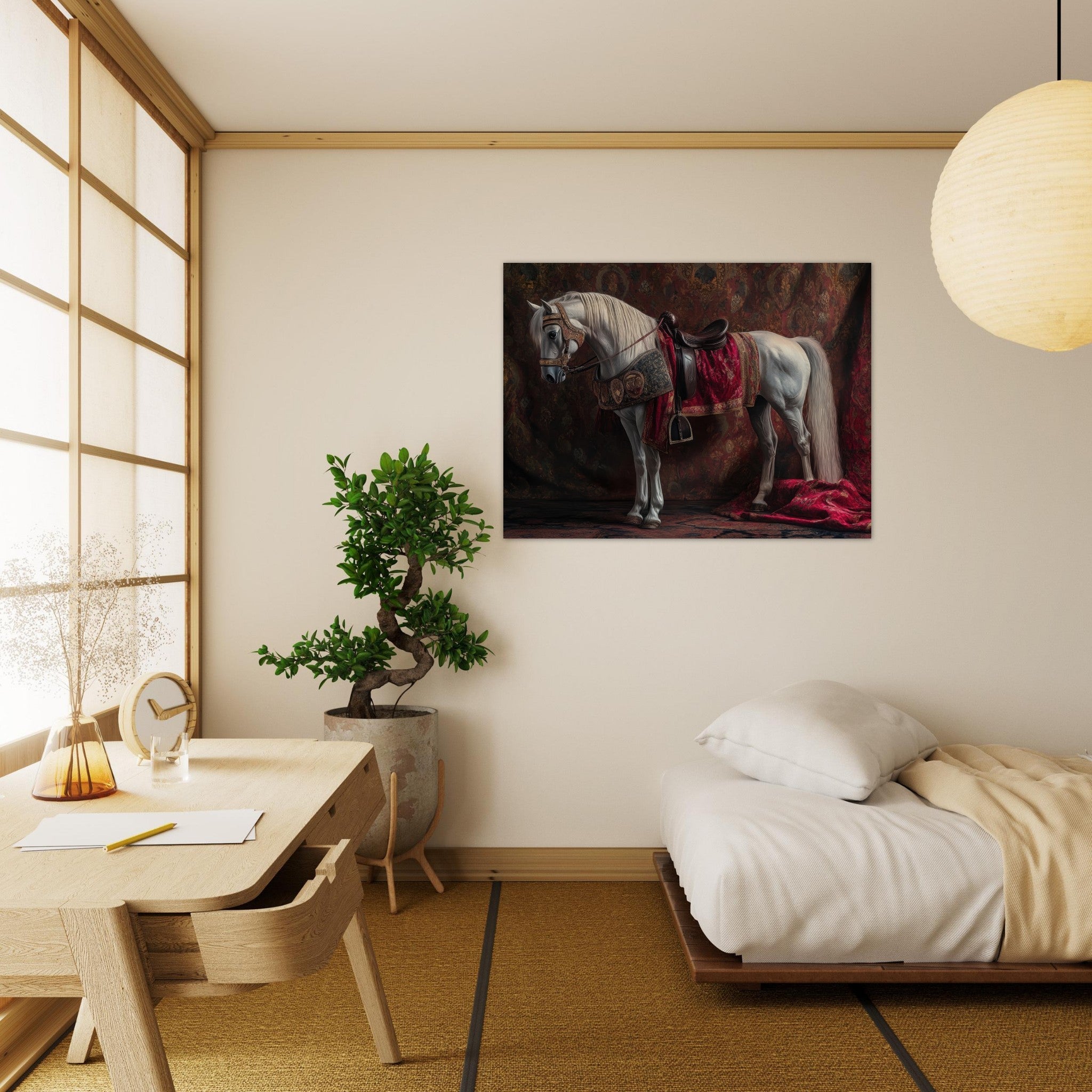 Fine Art Poster Landscape - Renaissance Portrait of a Noble Horse A dignified 4 - Shop Ai Art WebShop - Digital Art online Store