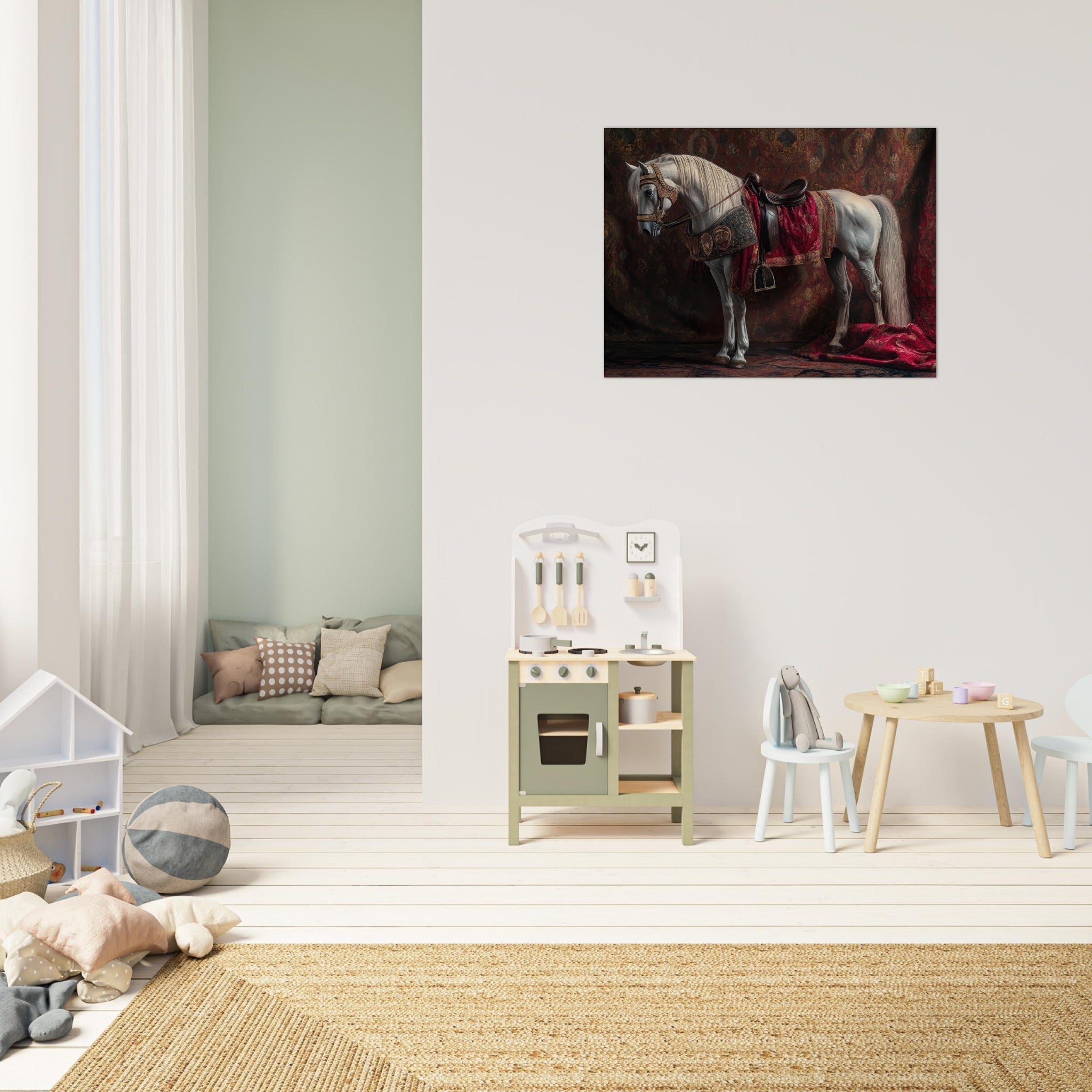 Fine Art Poster Landscape - Renaissance Portrait of a Noble Horse A dignified 4 - Shop Ai Art WebShop - Digital Art online Store