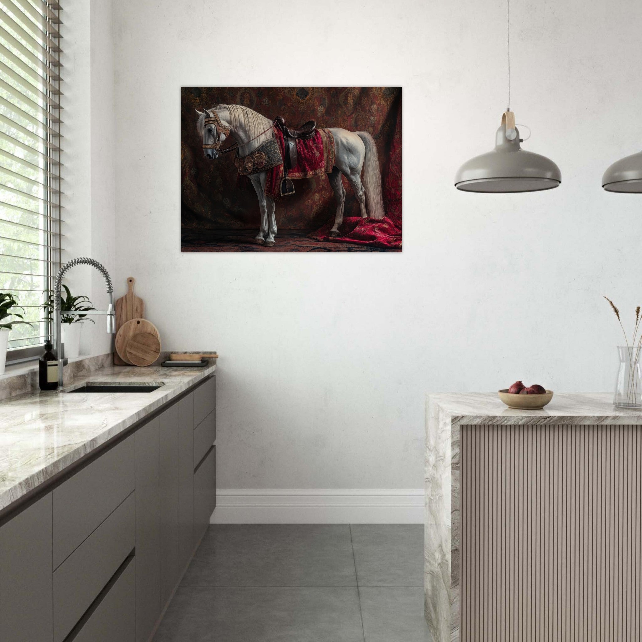 Fine Art Poster Landscape - Renaissance Portrait of a Noble Horse A dignified 4 - Shop Ai Art WebShop - Digital Art online Store