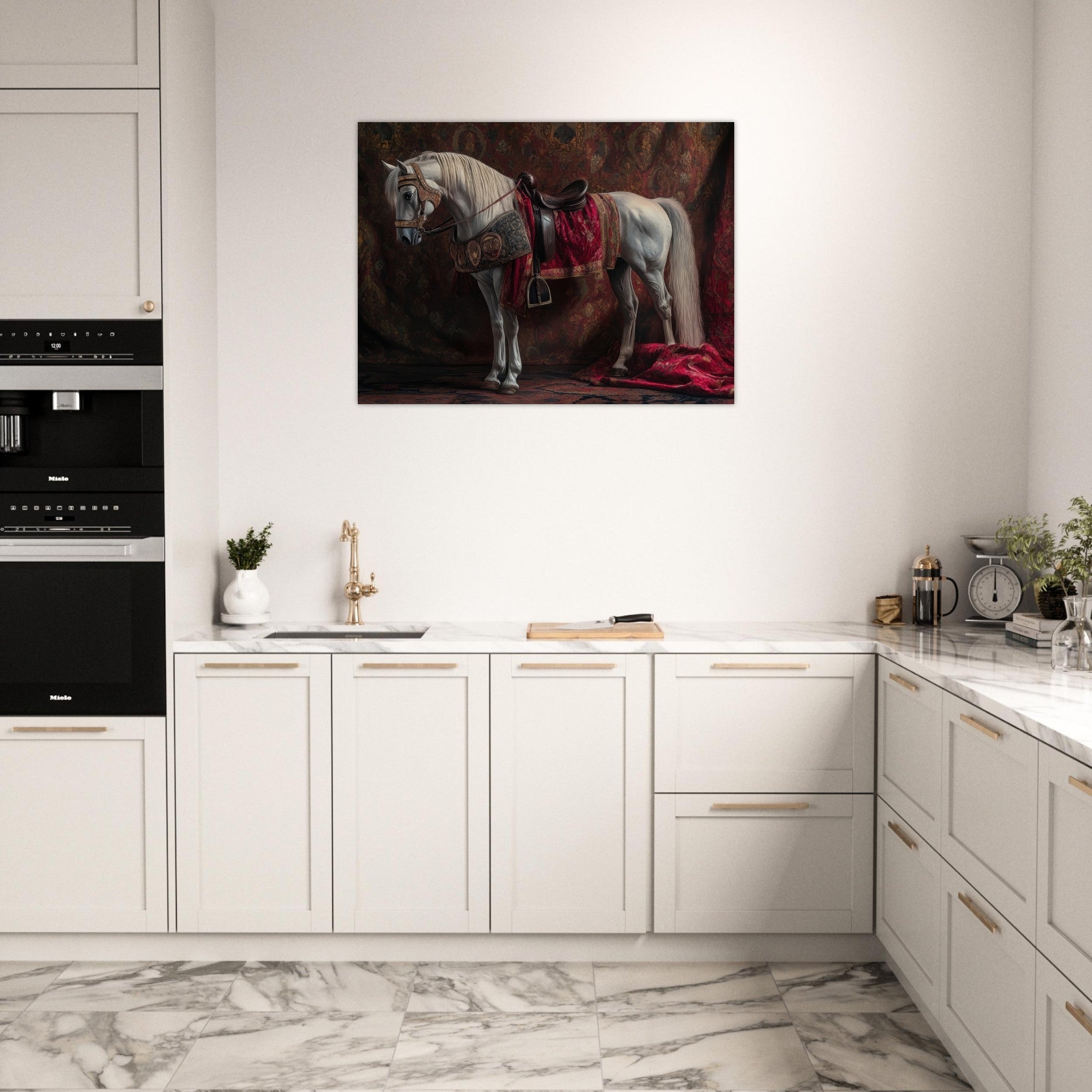 Fine Art Poster Landscape - Renaissance Portrait of a Noble Horse A dignified 4 - Shop Ai Art WebShop - Digital Art online Store