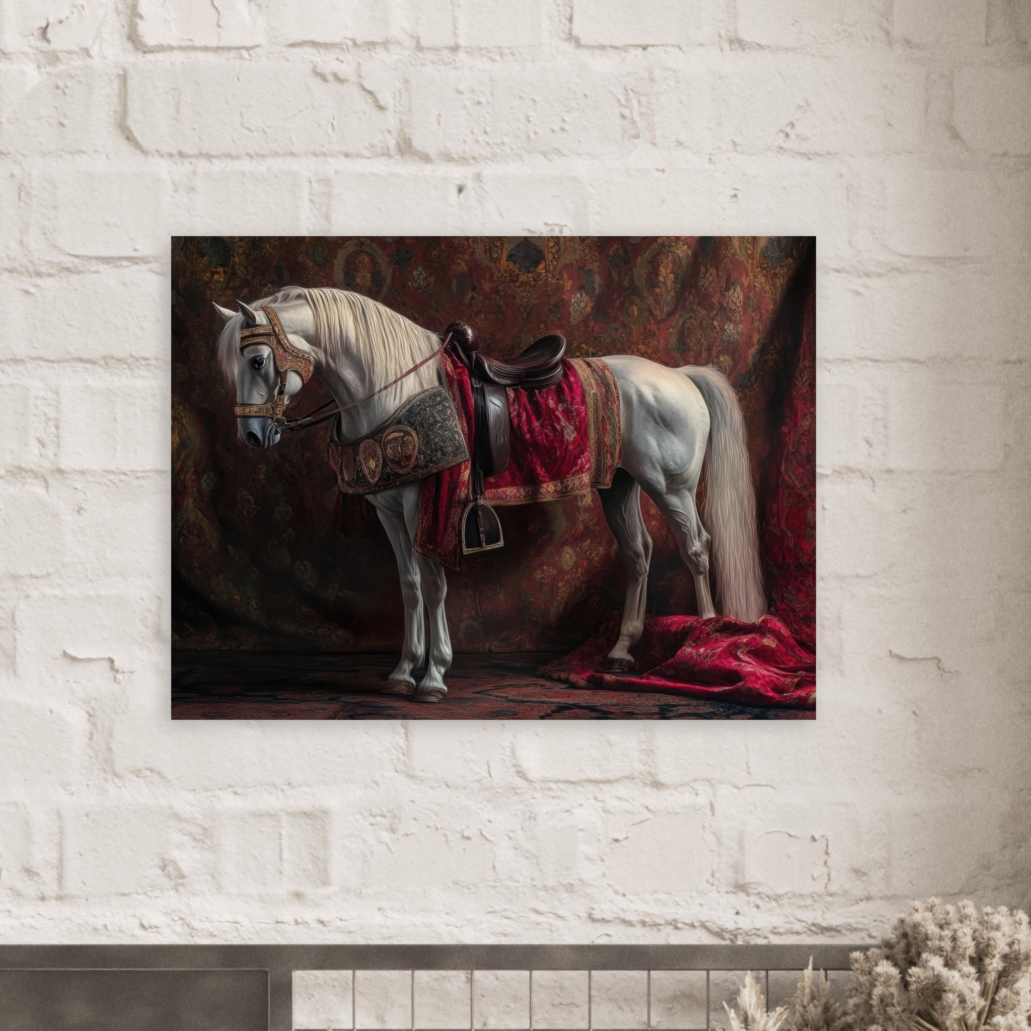 Fine Art Poster Landscape - Renaissance Portrait of a Noble Horse A dignified 4 - Shop Ai Art WebShop - Digital Art online Store
