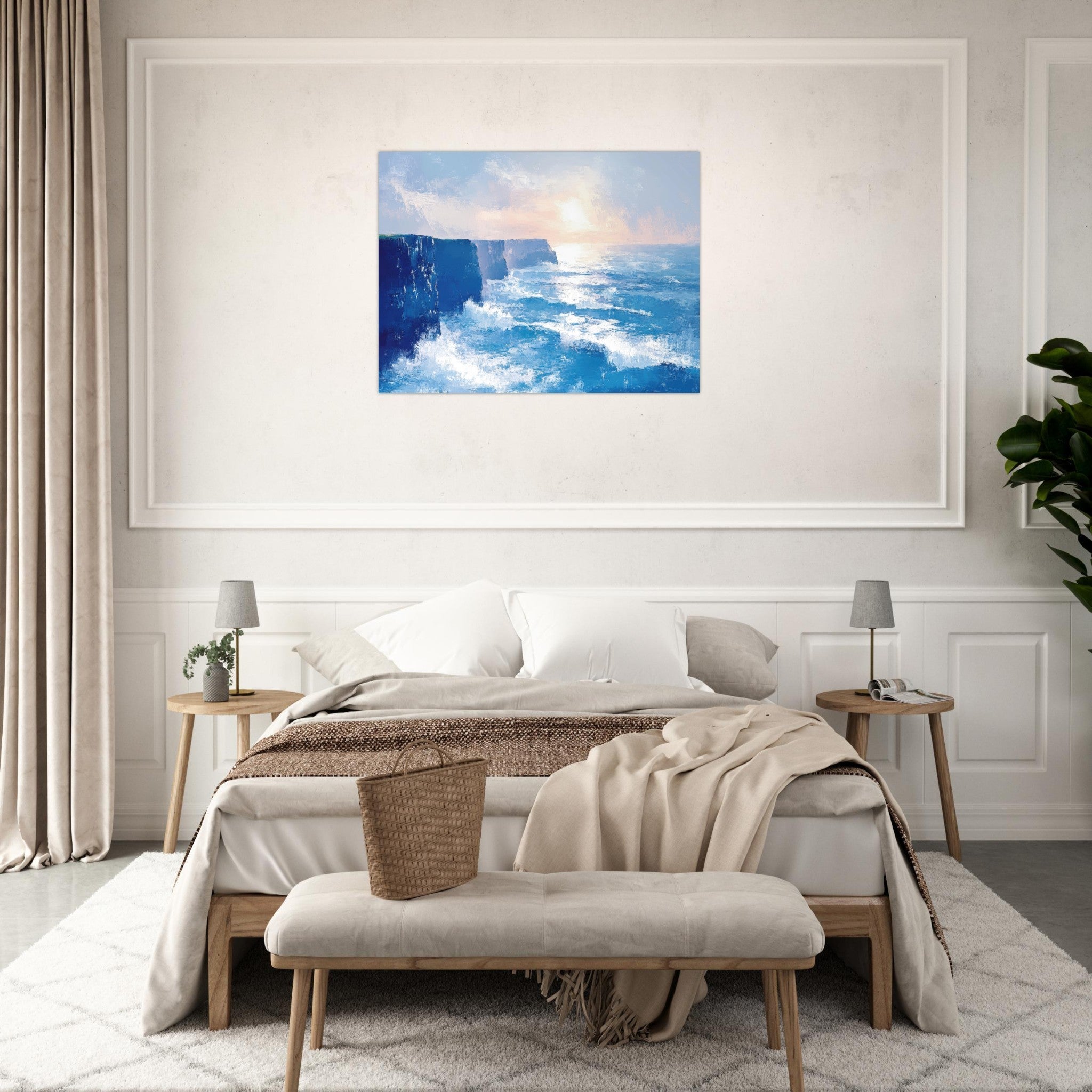 Fine Art Poster Landscape - Seaside Cliff at Sunrise A breathtaking Empress 2 - Shop Ai Art WebShop - Digital Art online Store